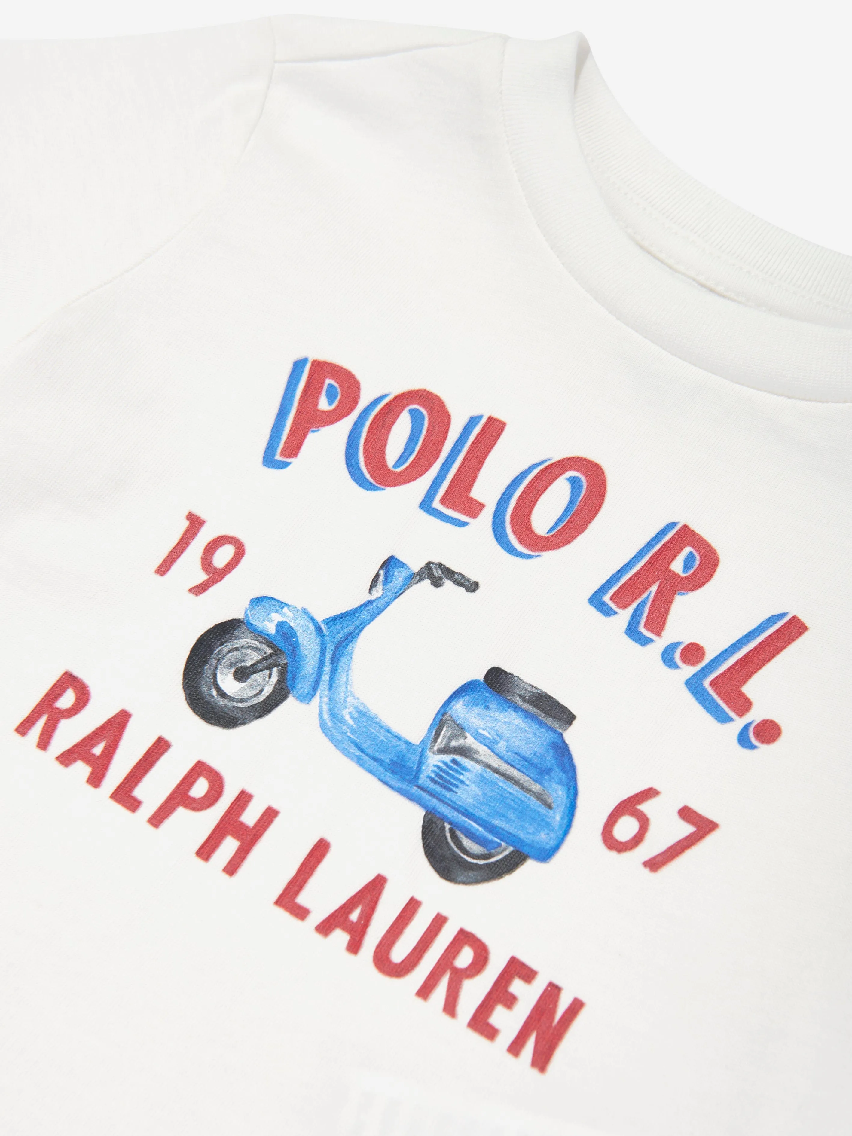 Ralph Lauren Baby Boys Moped T-Shirt in White