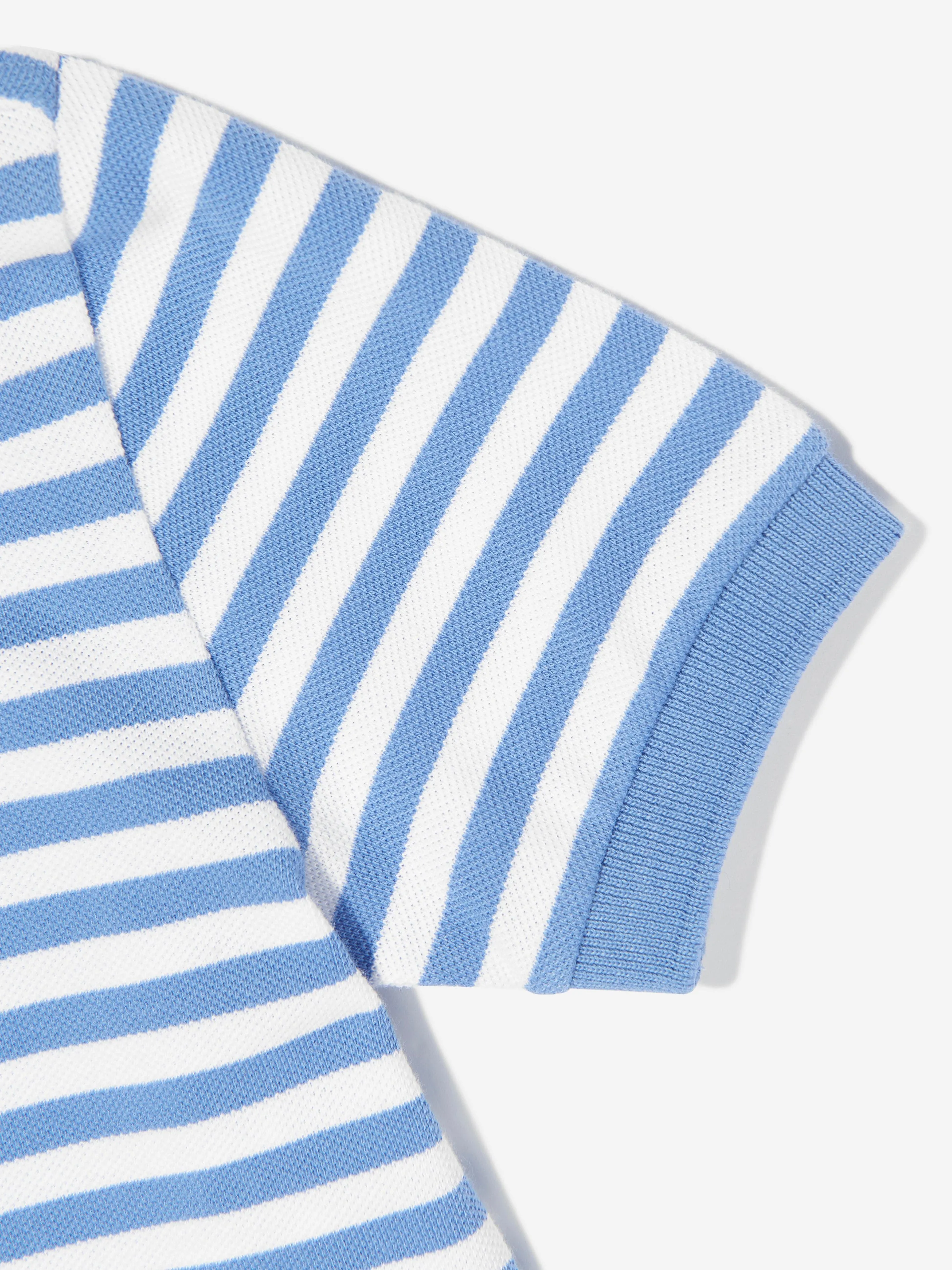 Ralph Lauren Boys Striped Logo Polo Shirt in Blue