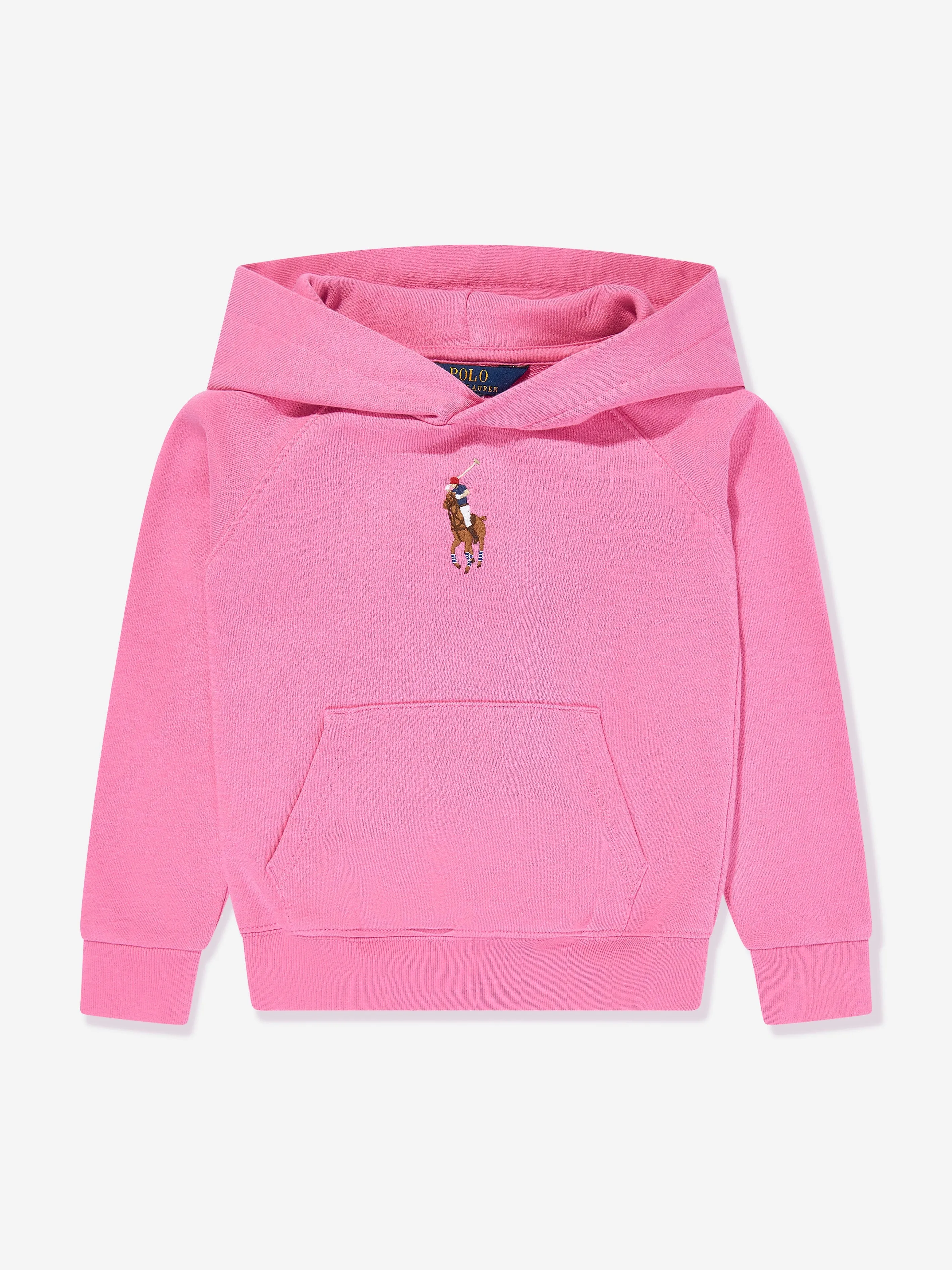 Ralph Lauren Girls Logo Hoodie in Pink