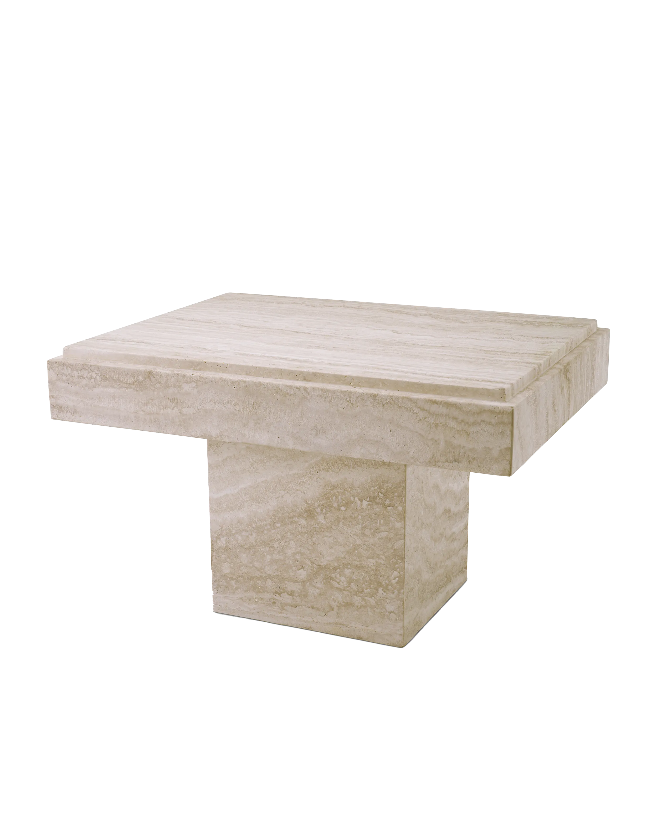 REFINED TRAVERTINE SIDE TABLE