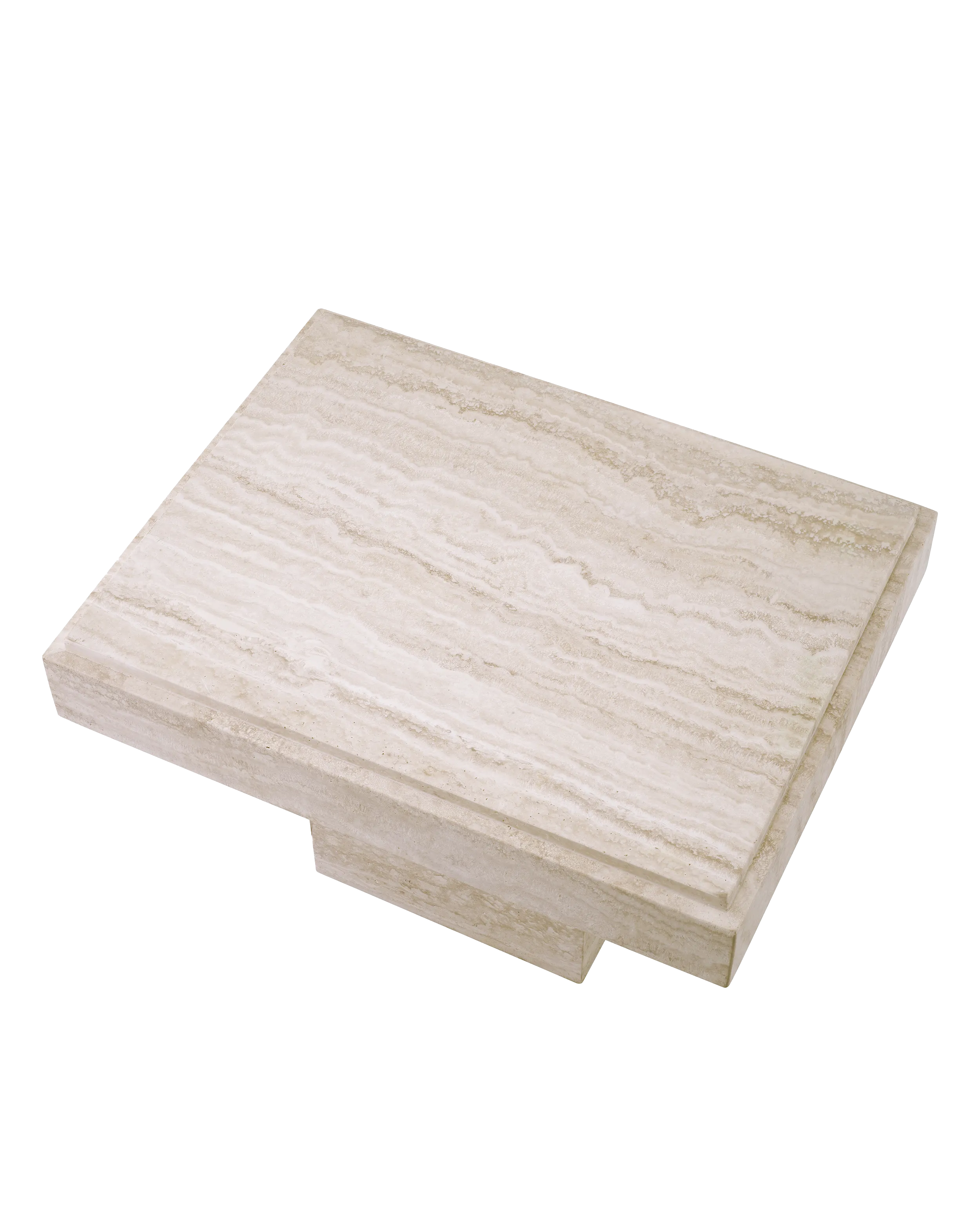 REFINED TRAVERTINE SIDE TABLE