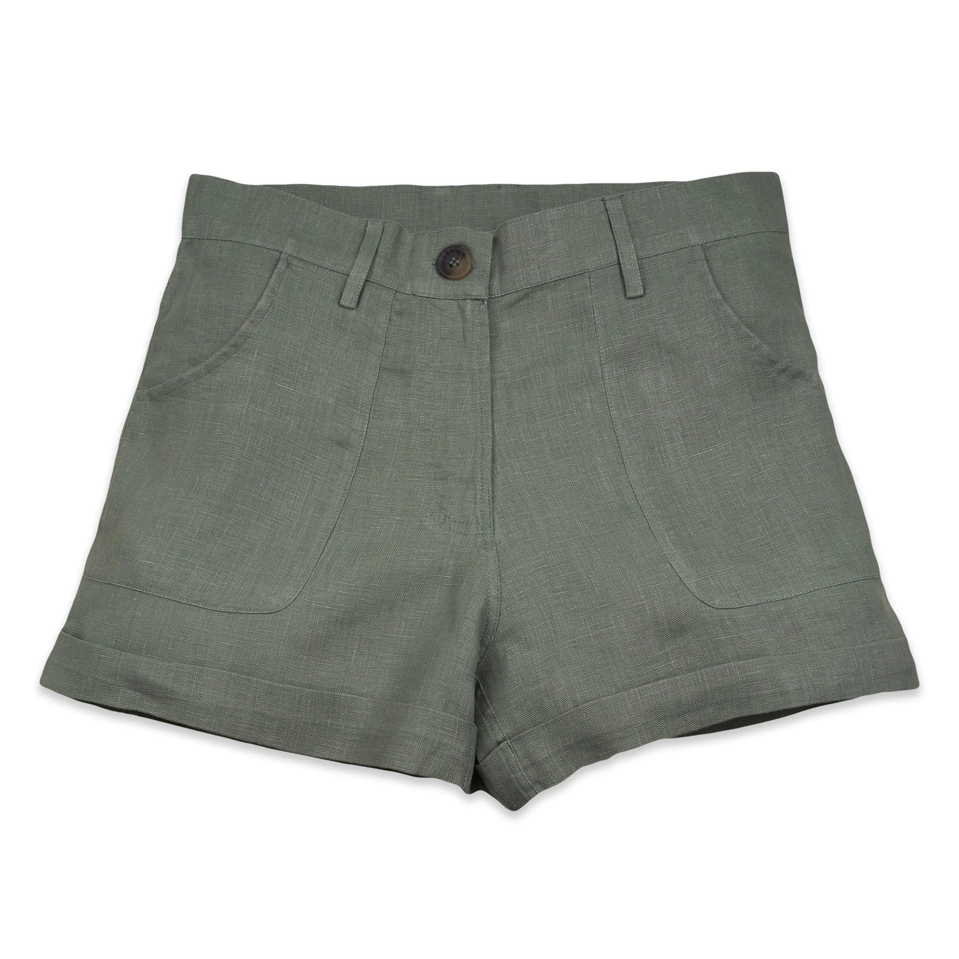 RIVER SHORTS - Linen | Light Olive Green