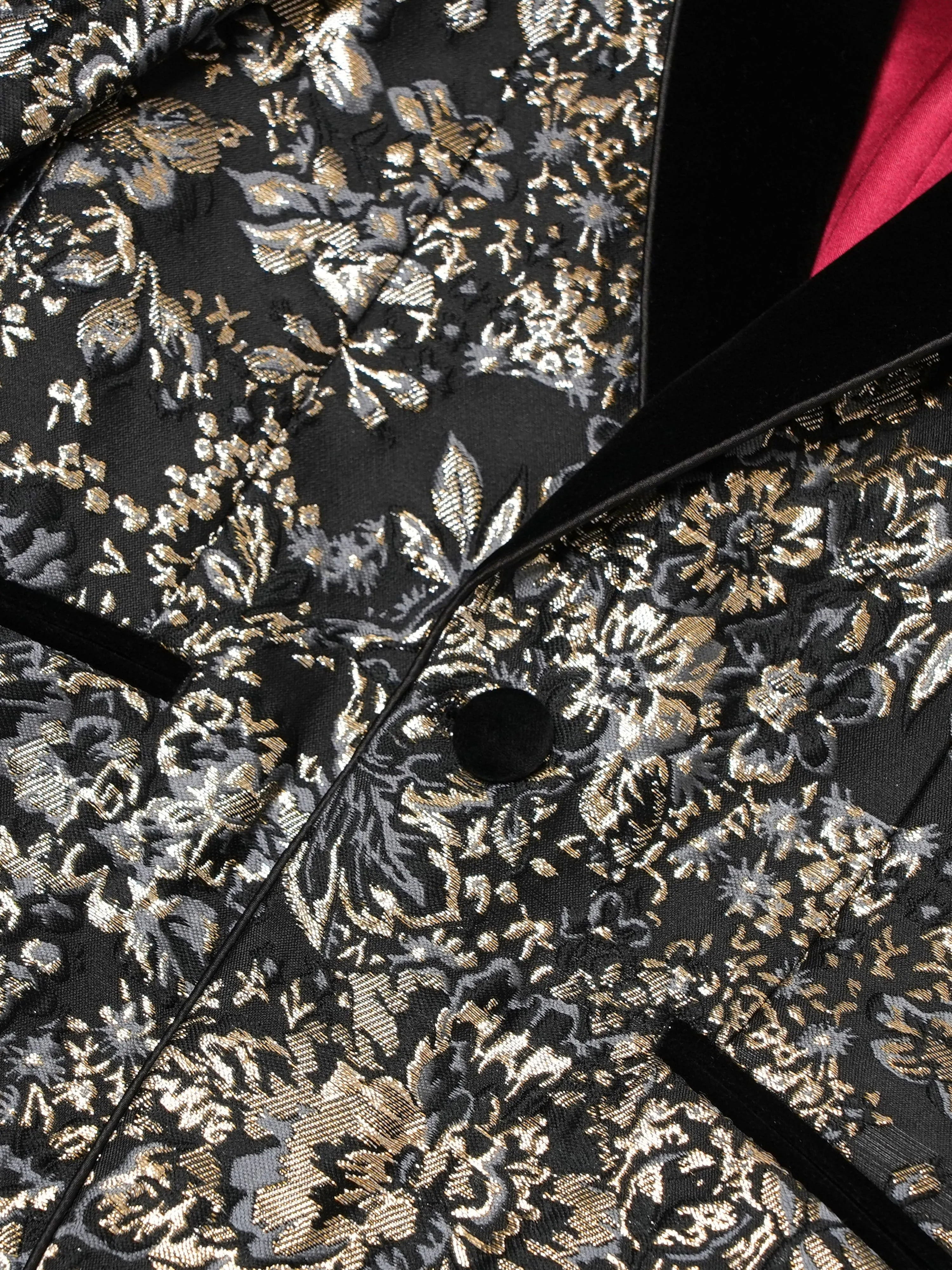 Romano Boys Floral Jacquard 2 Piece Suit in Gold