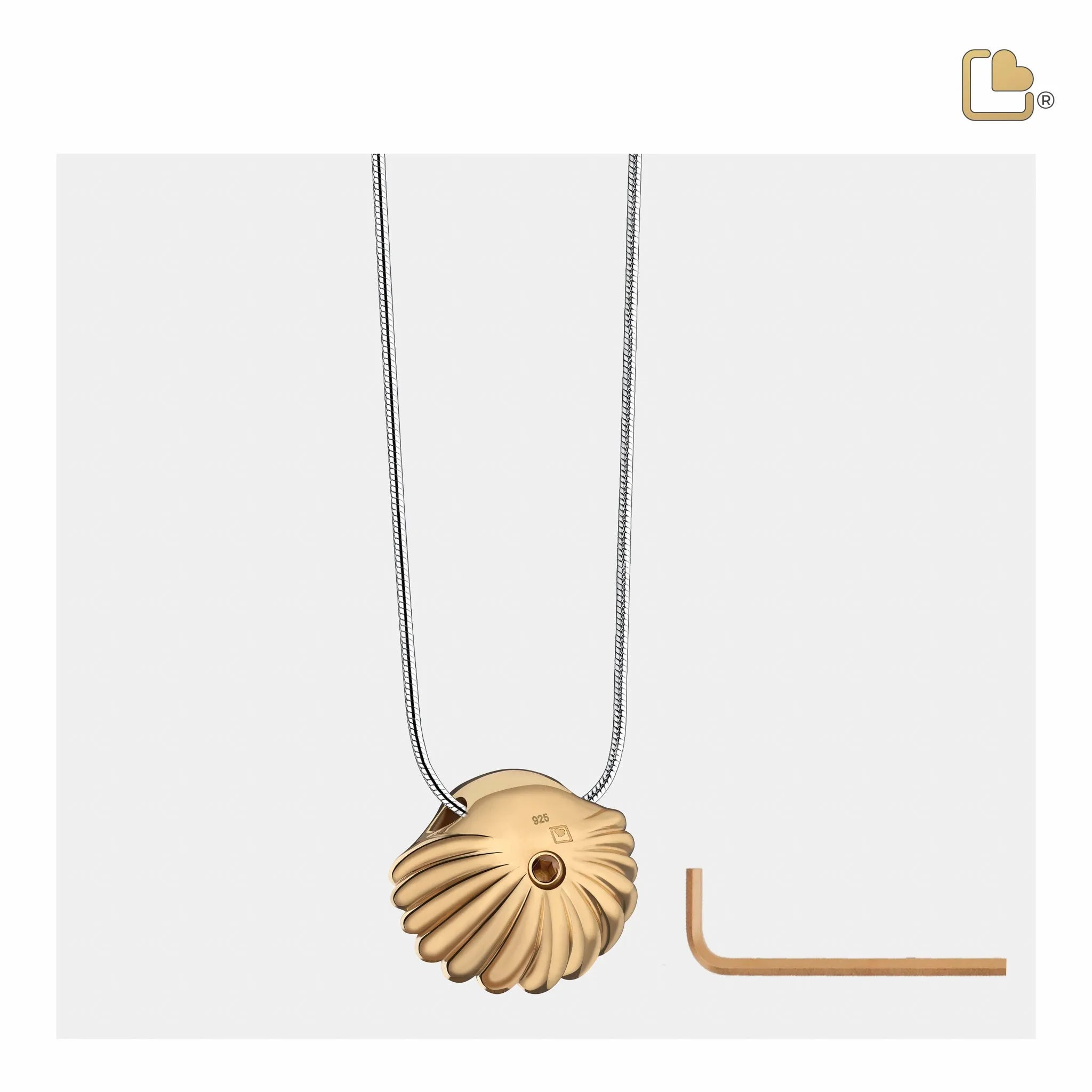 Sea Shell Pearl Gold Vermeil Cremation Pendant