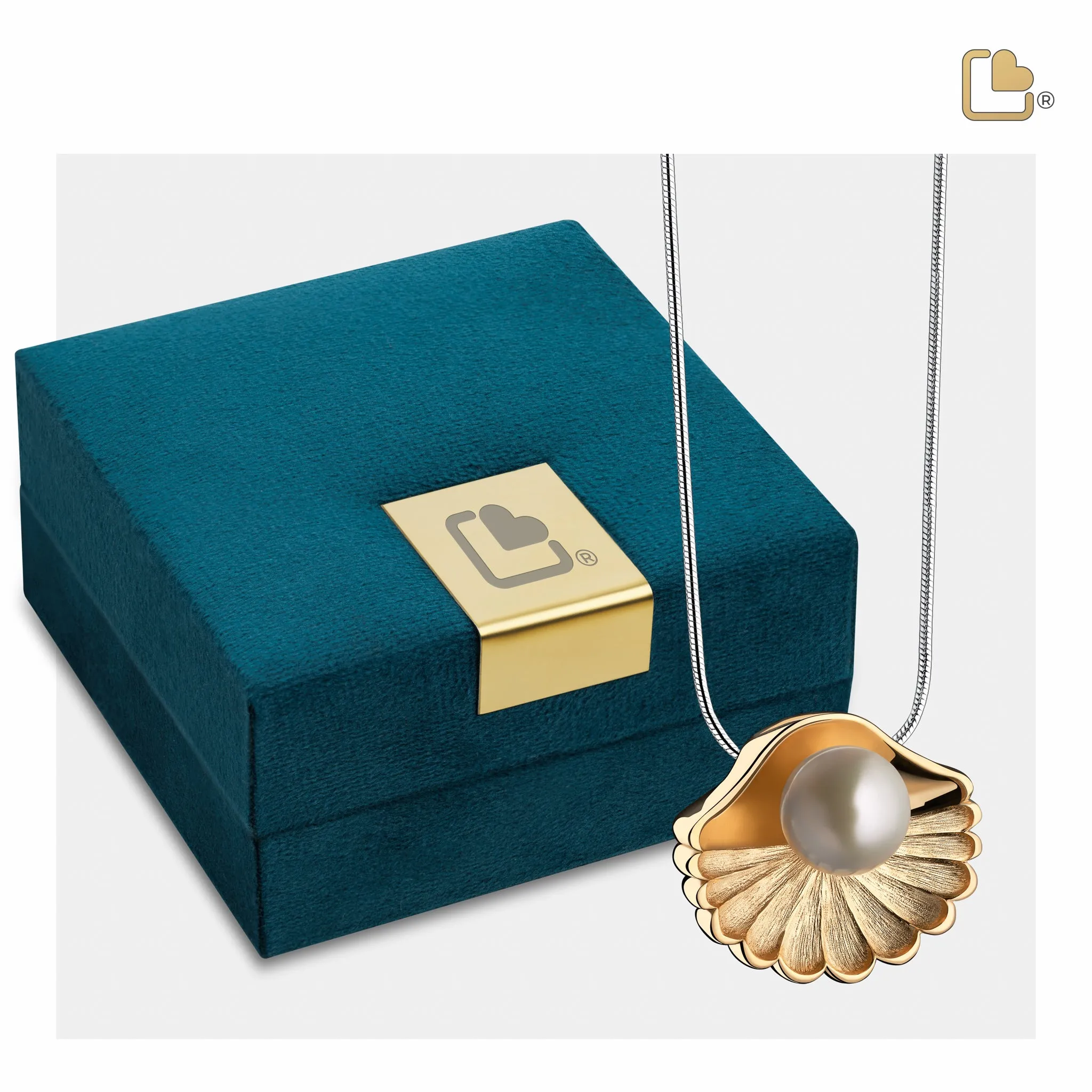 Sea Shell Pearl Gold Vermeil Cremation Pendant