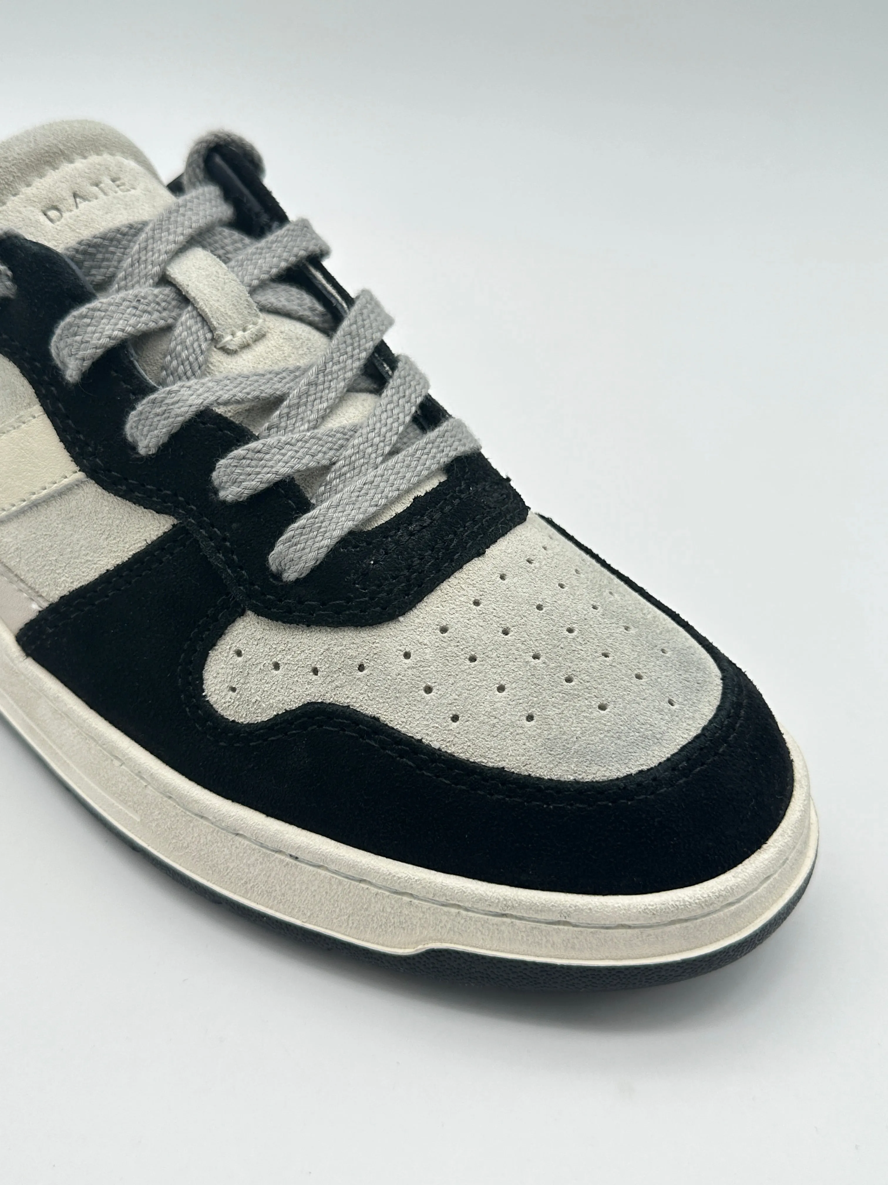 Sneakers Court 2.0 Powder Beige Black In Pelle Scamosciata