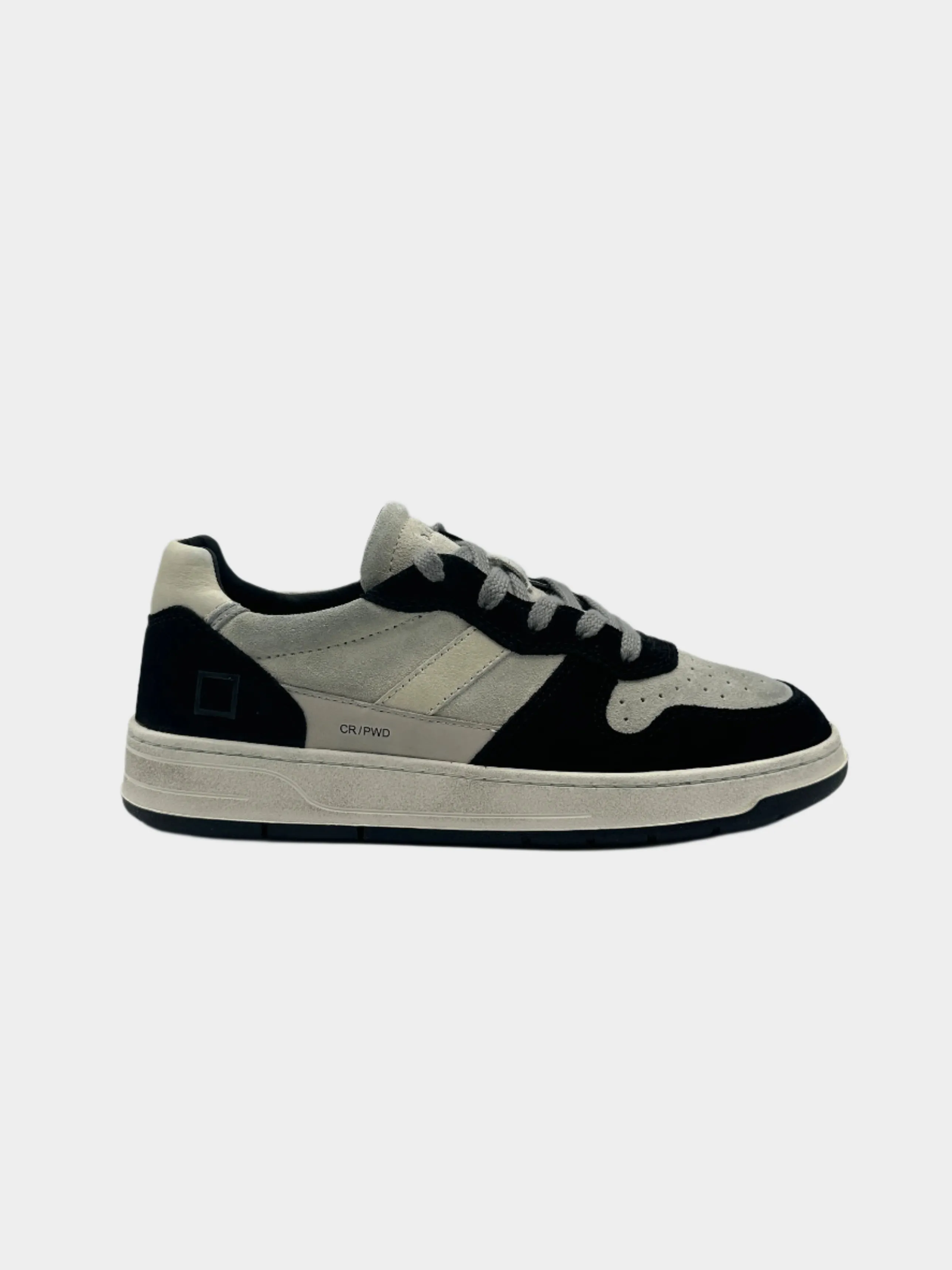 Sneakers Court 2.0 Powder Beige Black In Pelle Scamosciata