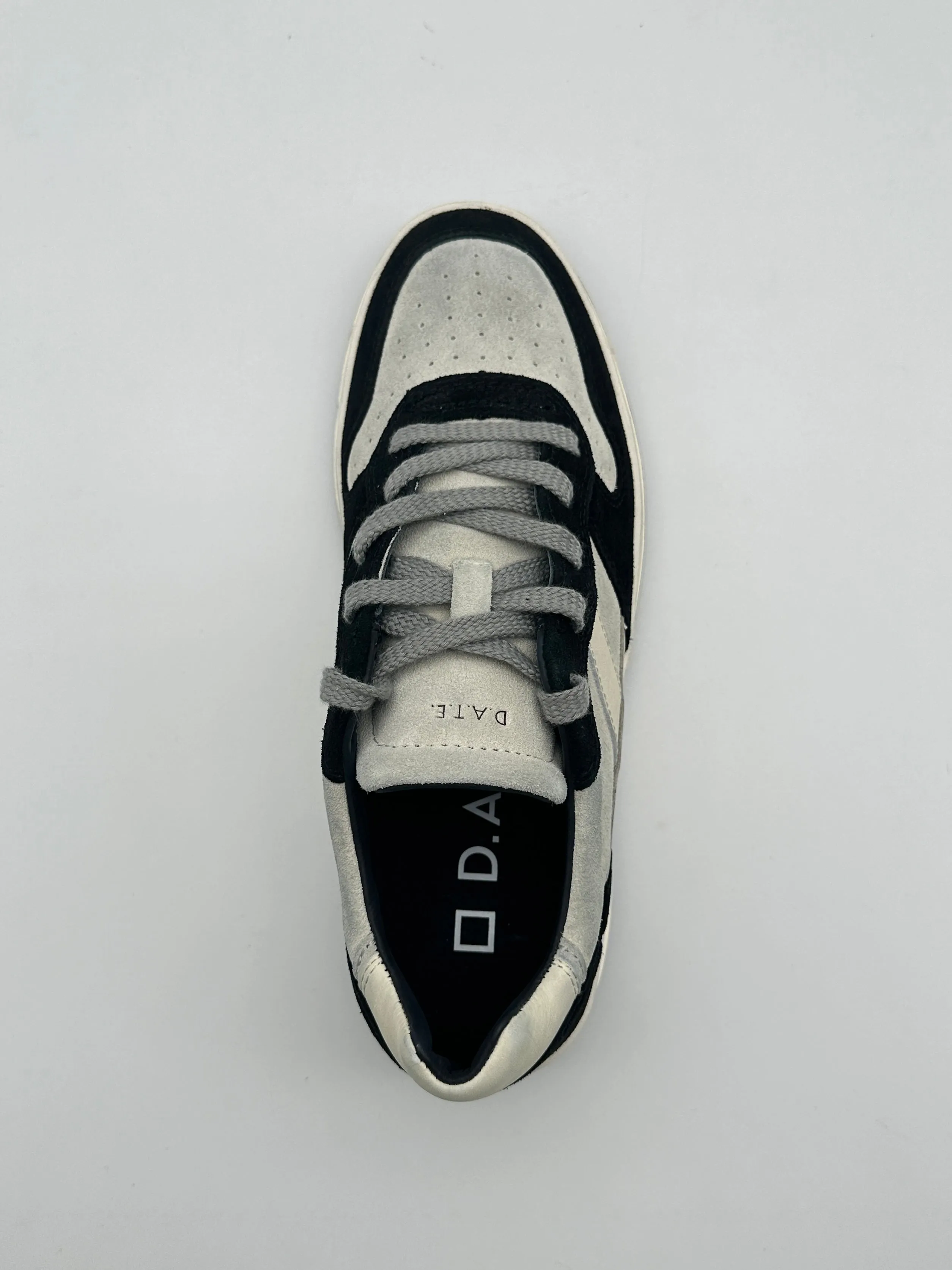 Sneakers Court 2.0 Powder Beige Black In Pelle Scamosciata