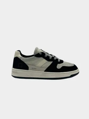 Sneakers Court 2.0 Powder Beige Black In Pelle Scamosciata