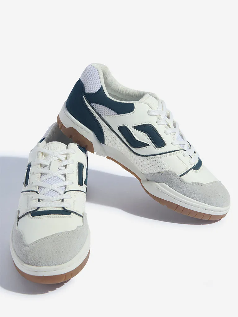 SOLEPLAY Blue Colour-Blocked Lace-Up Sneakers