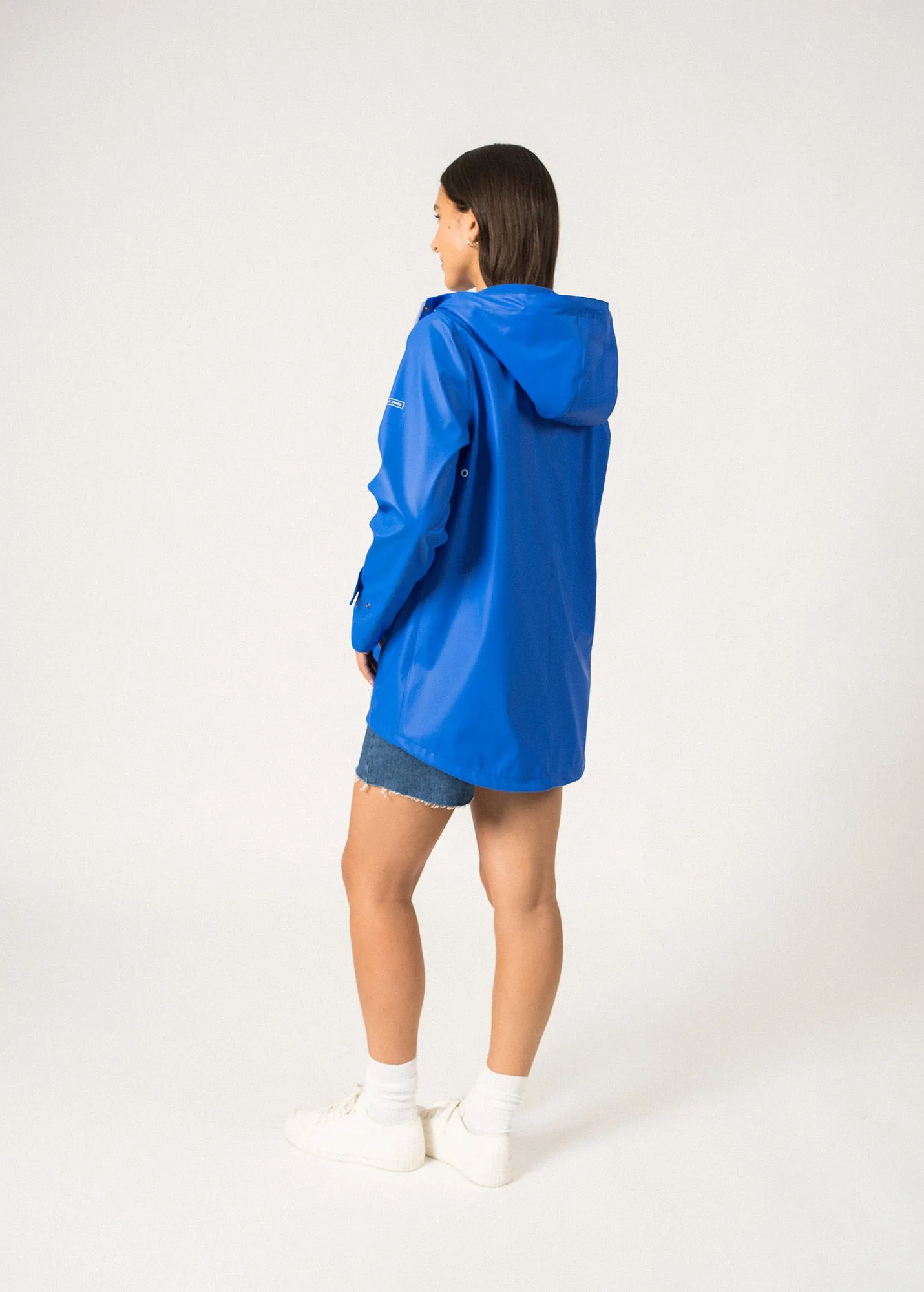 ST GAIA - Waterproof Rain Jacket with Hood for Women (MER BLUE)