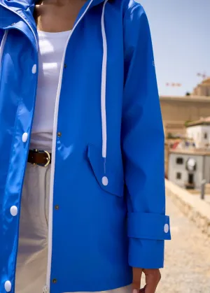 ST GAIA - Waterproof Rain Jacket with Hood for Women (MER BLUE)