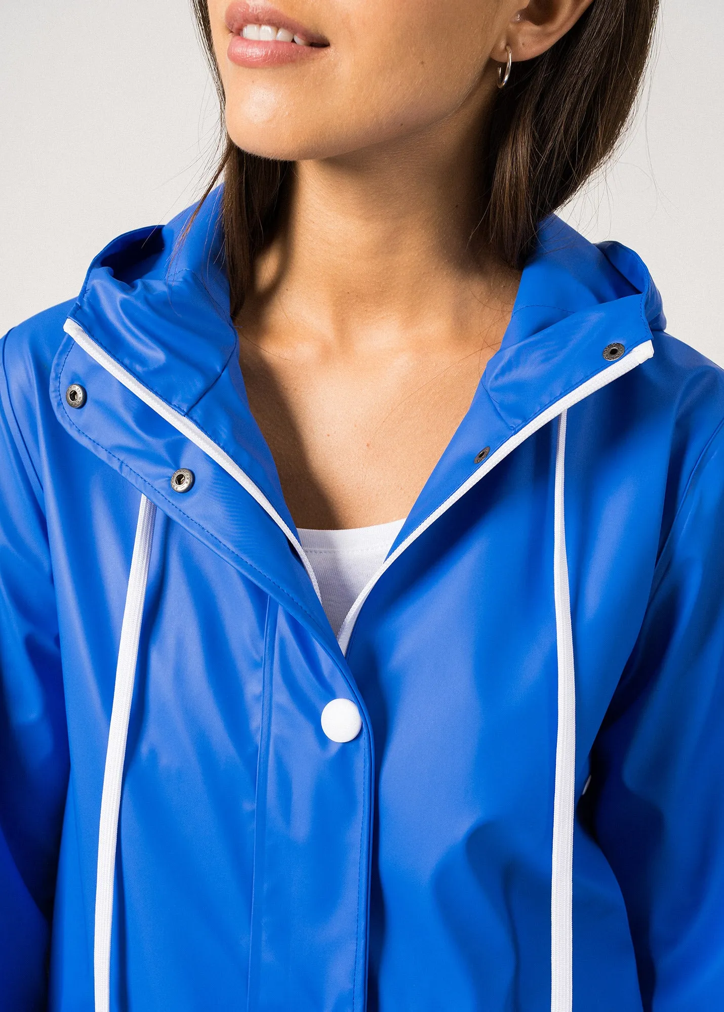 ST GAIA - Waterproof Rain Jacket with Hood for Women (MER BLUE)