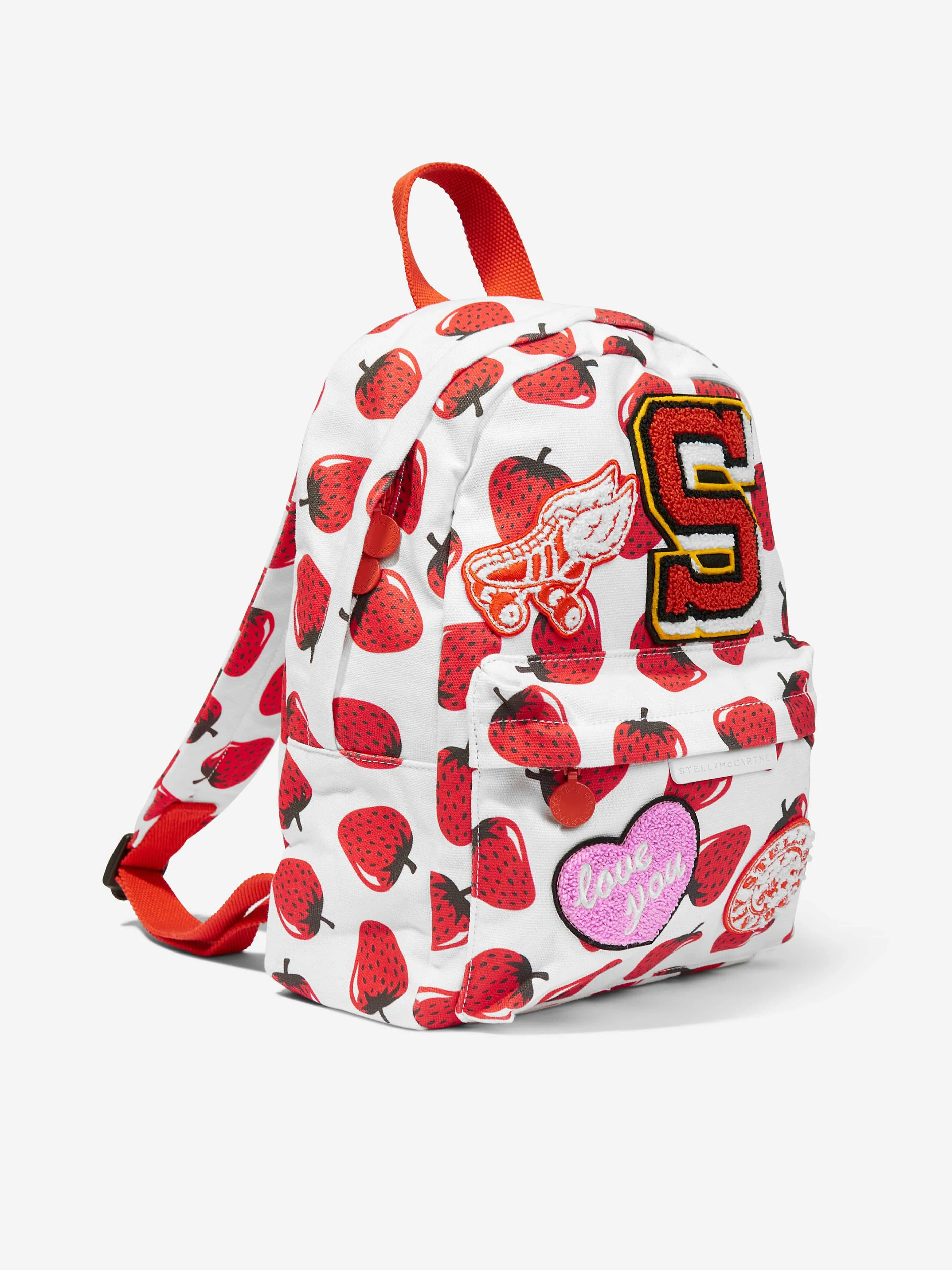 Stella McCartney Girls Strawberry Backpack in Red (32cm)