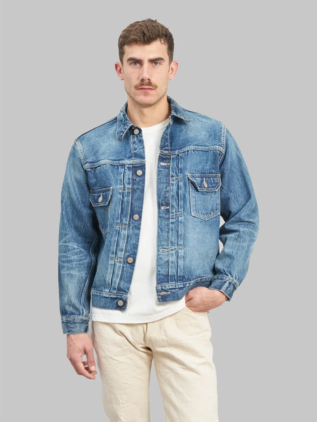 Sugar Cane 1953 Type II Denim Jacket Aged Model