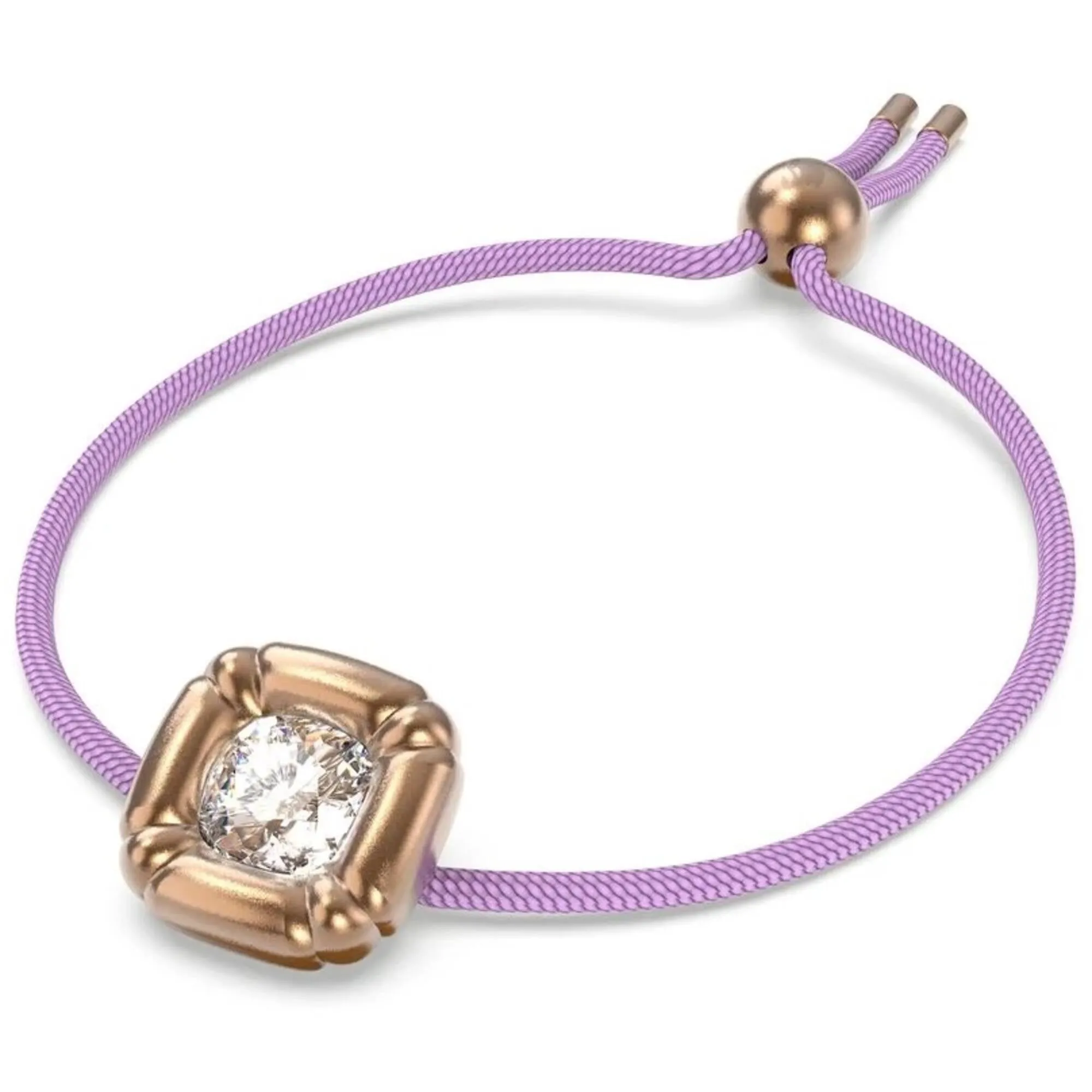 Swarovski Women's Bracelet - Dulcis Rose Gold, Crystal, Purple Cord | 5617983