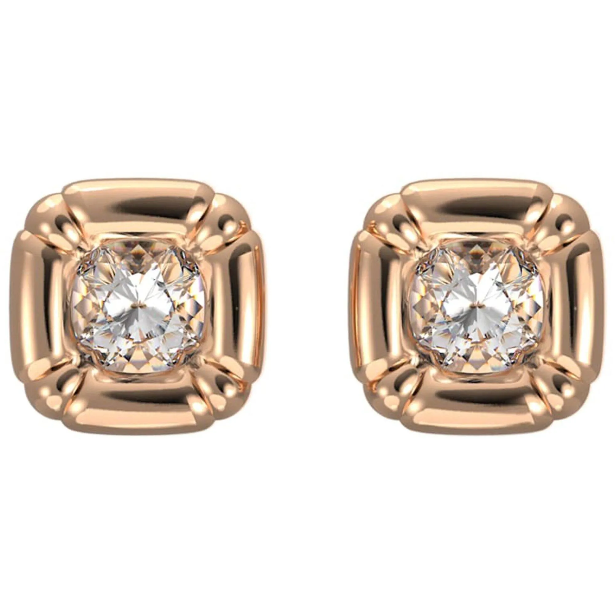 Swarovski Women's Earrings - Dulcis Cushion Cut Rose Gold Tone Plated Stud | 5617910