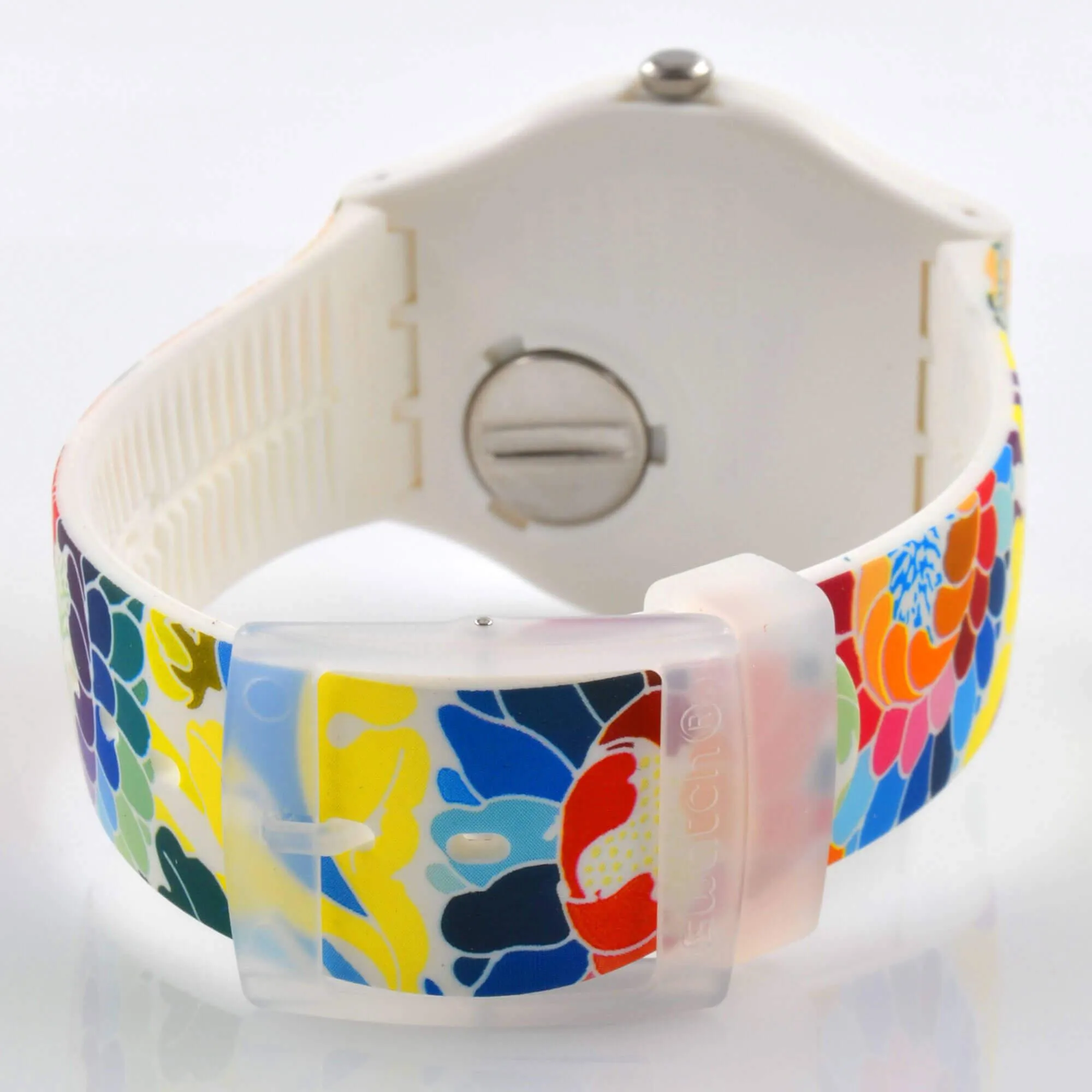 Swatch Unisex Watch - Flowerfool Swiss Quartz Silicone Strap Plastic Case | SUOW126