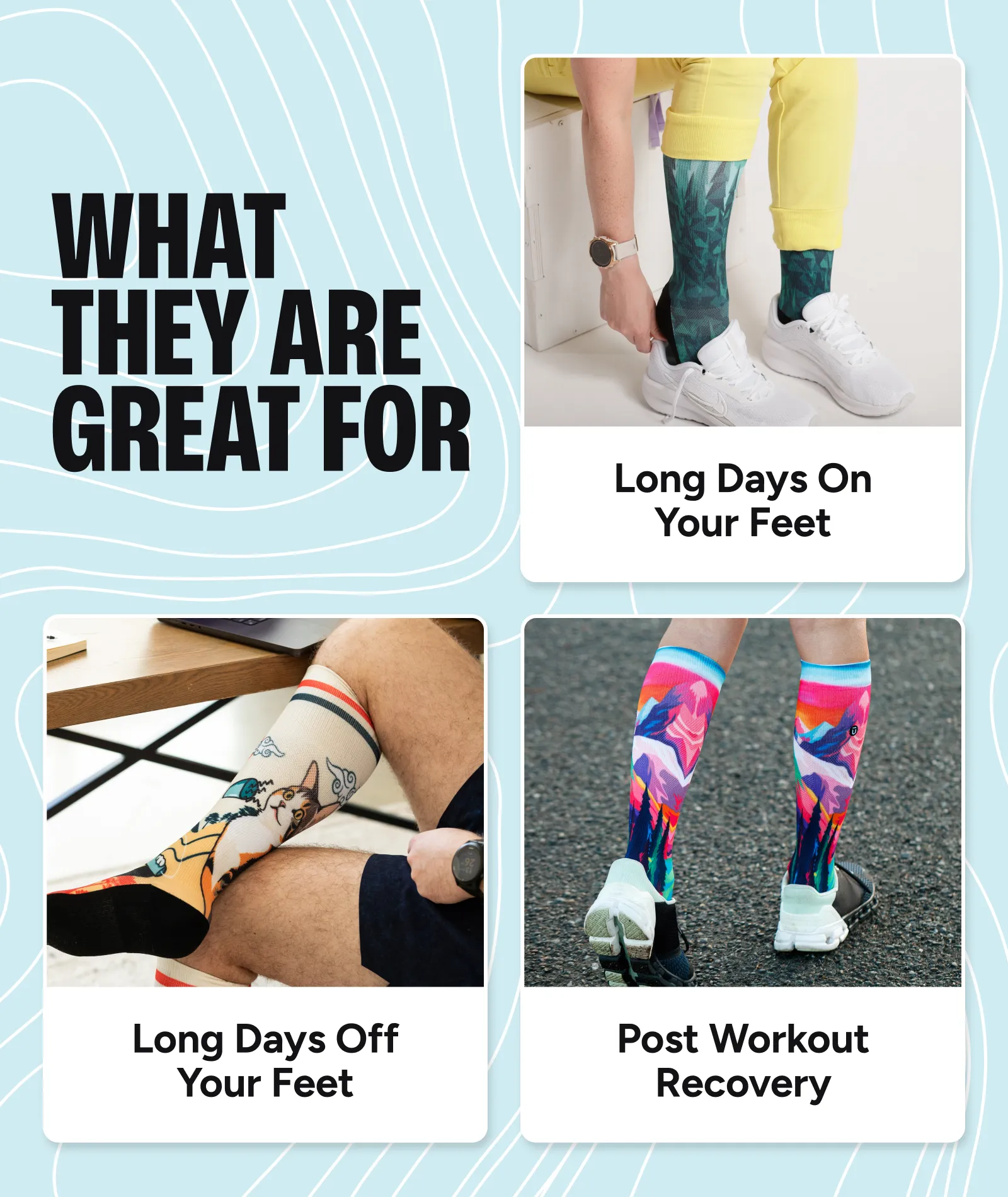 Take A Hike Knee High Compression Socks
