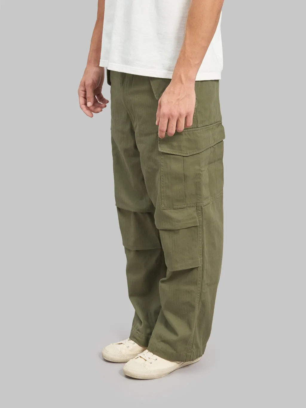 Tanuki Herringbone M-65 Pants Army Green