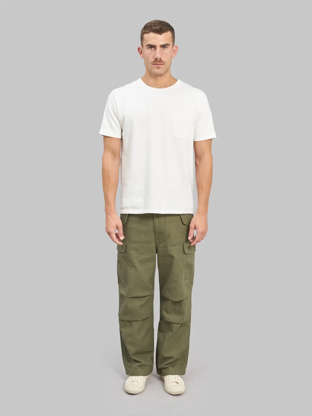 Tanuki Herringbone M-65 Pants Army Green