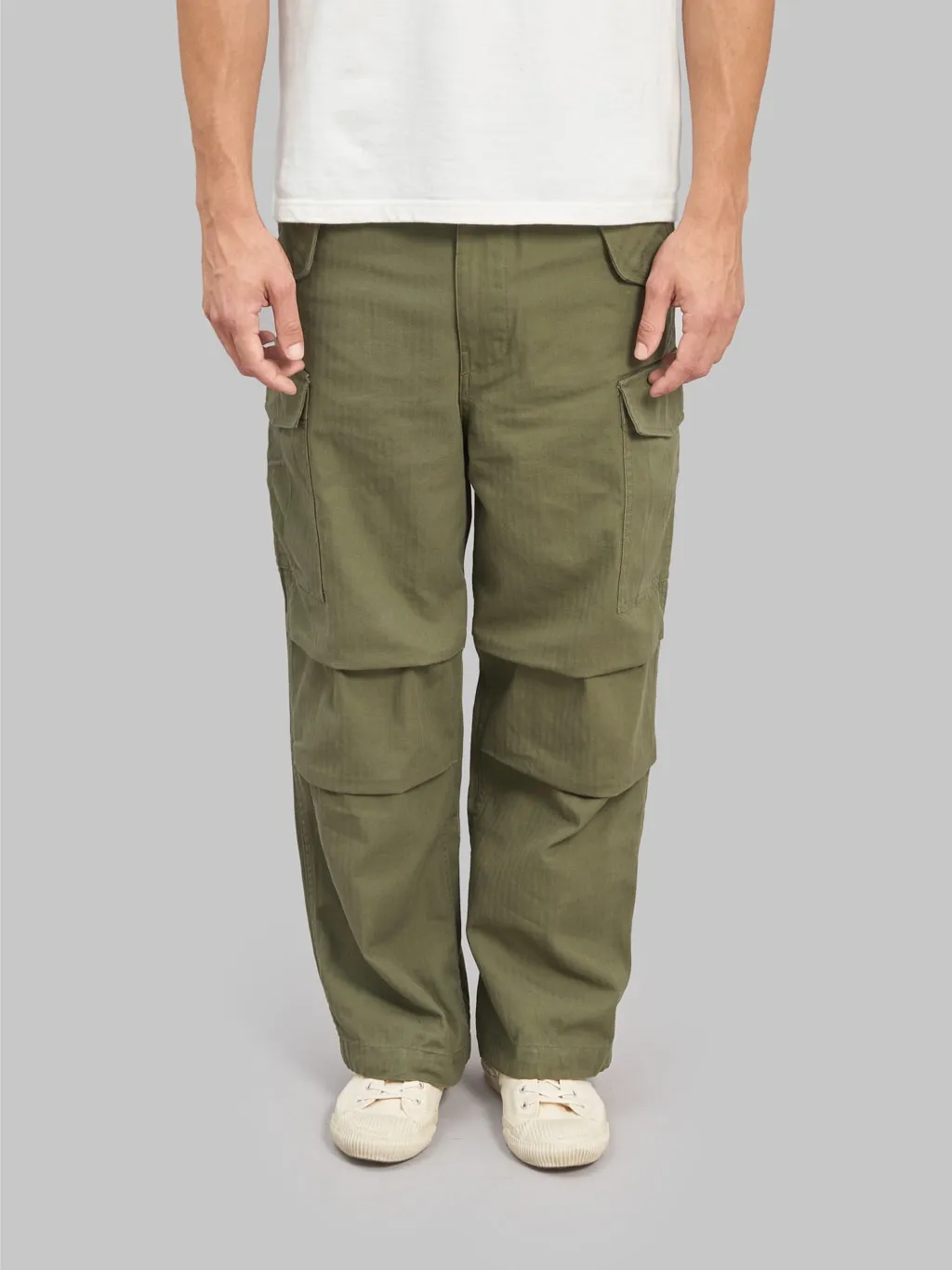 Tanuki Herringbone M-65 Pants Army Green