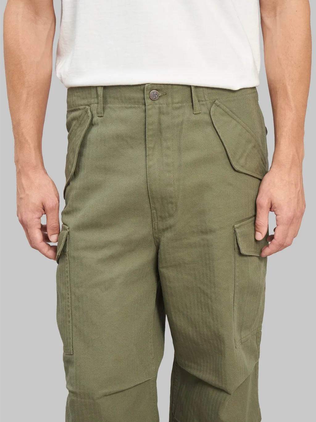 Tanuki Herringbone M-65 Pants Army Green