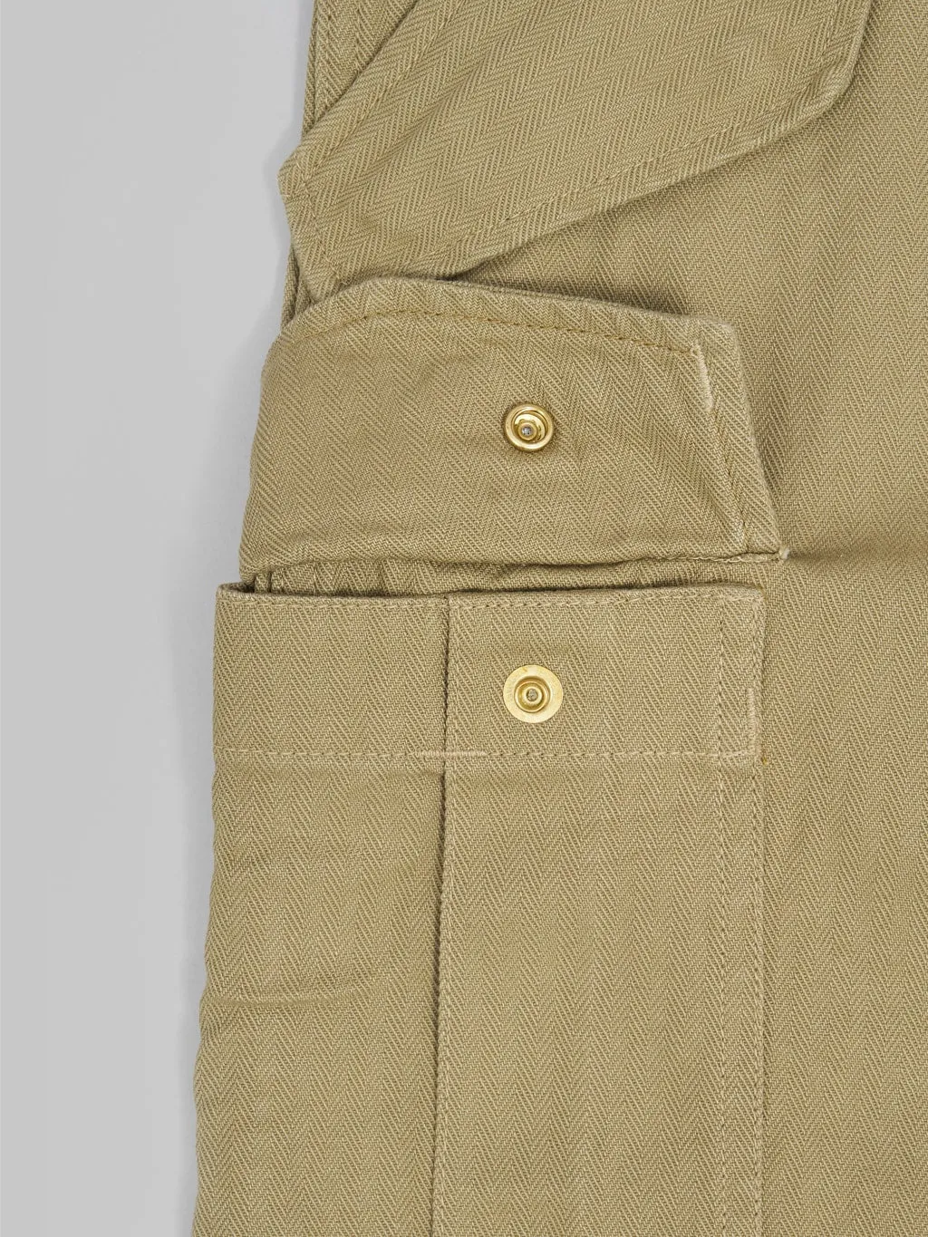 Tanuki Herringbone M-65 Pants Khaki Beige