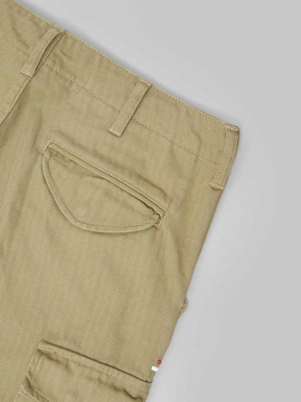 Tanuki Herringbone M-65 Pants Khaki Beige