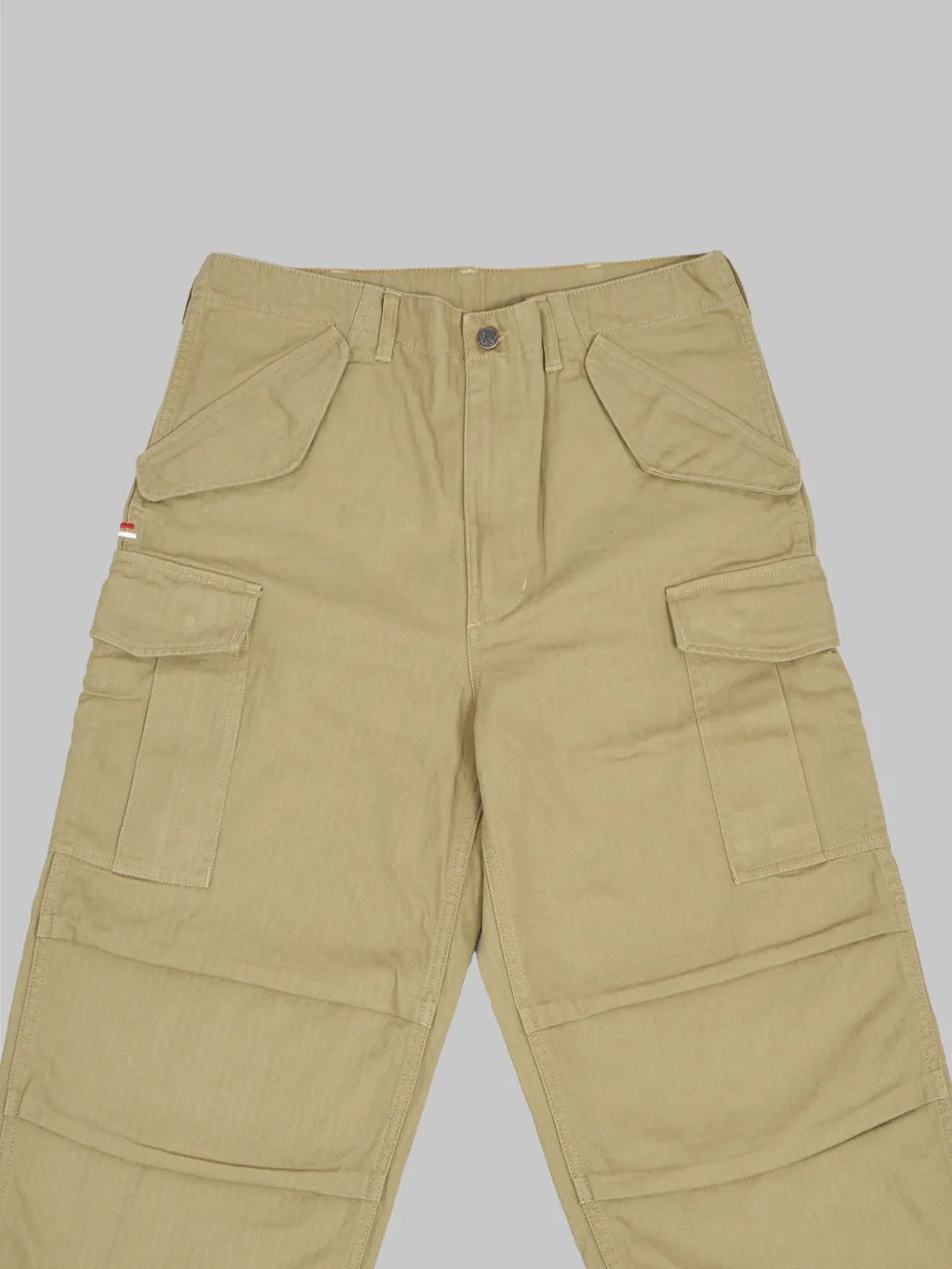 Tanuki Herringbone M-65 Pants Khaki Beige