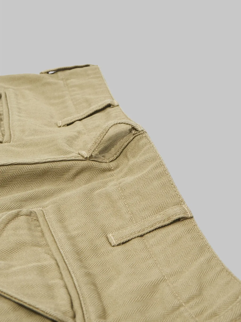 Tanuki Herringbone M-65 Pants Khaki Beige