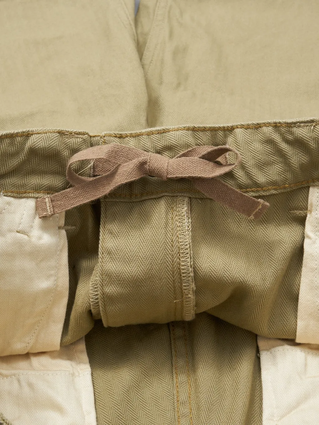 Tanuki Herringbone M-65 Pants Khaki Beige