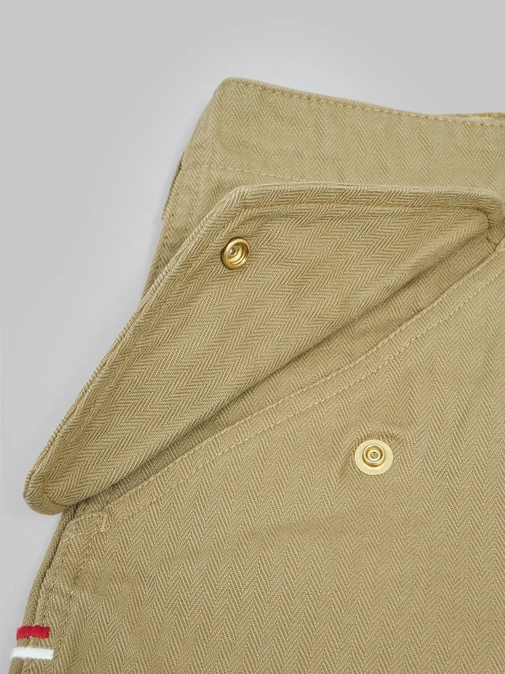Tanuki Herringbone M-65 Pants Khaki Beige