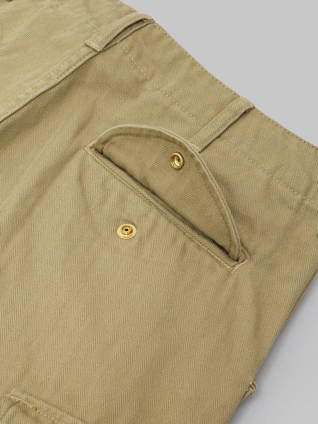 Tanuki Herringbone M-65 Pants Khaki Beige