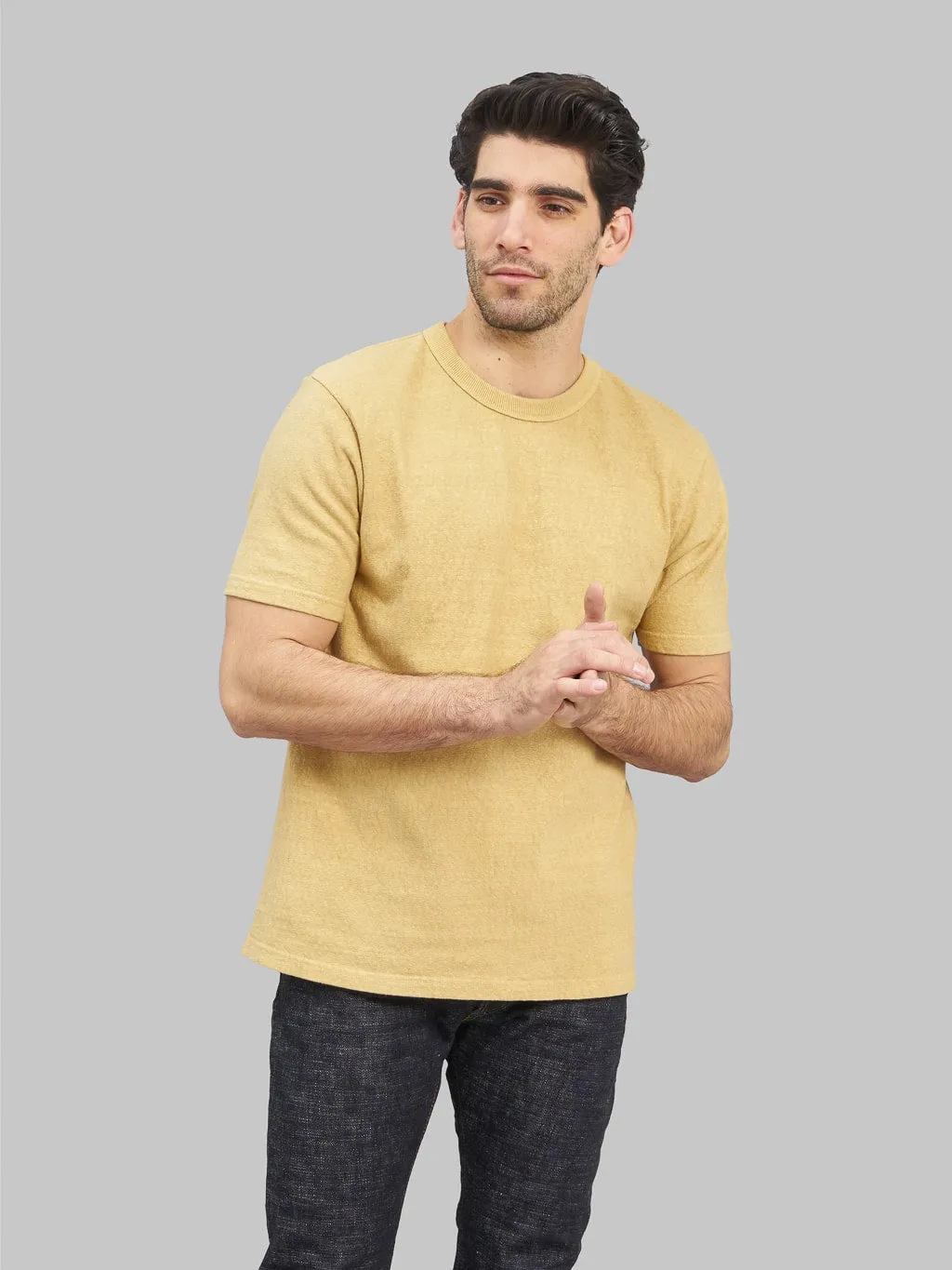 UES No.8 Slub Nep Short Sleeve T-Shirt Light Yellow