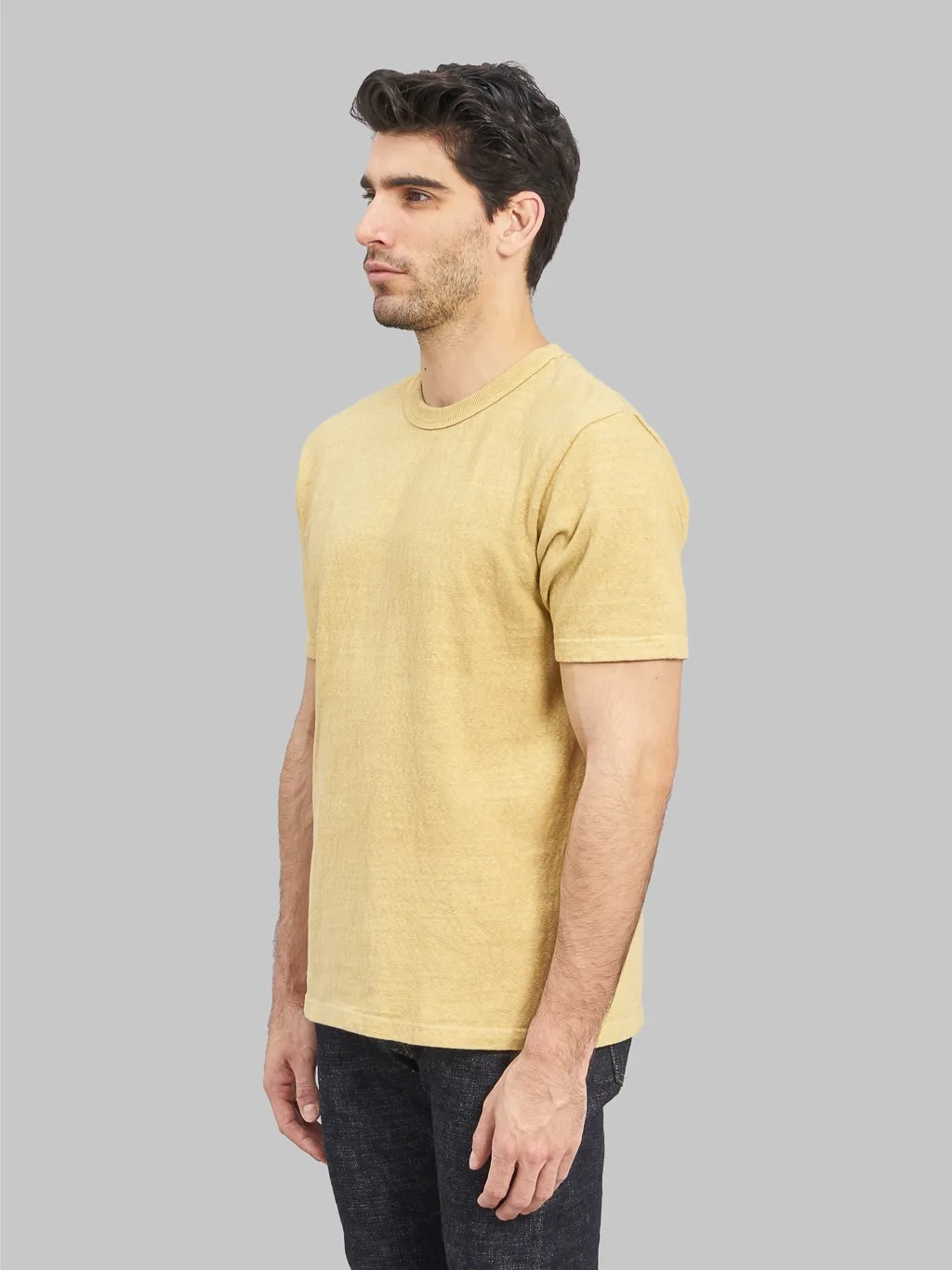 UES No.8 Slub Nep Short Sleeve T-Shirt Light Yellow
