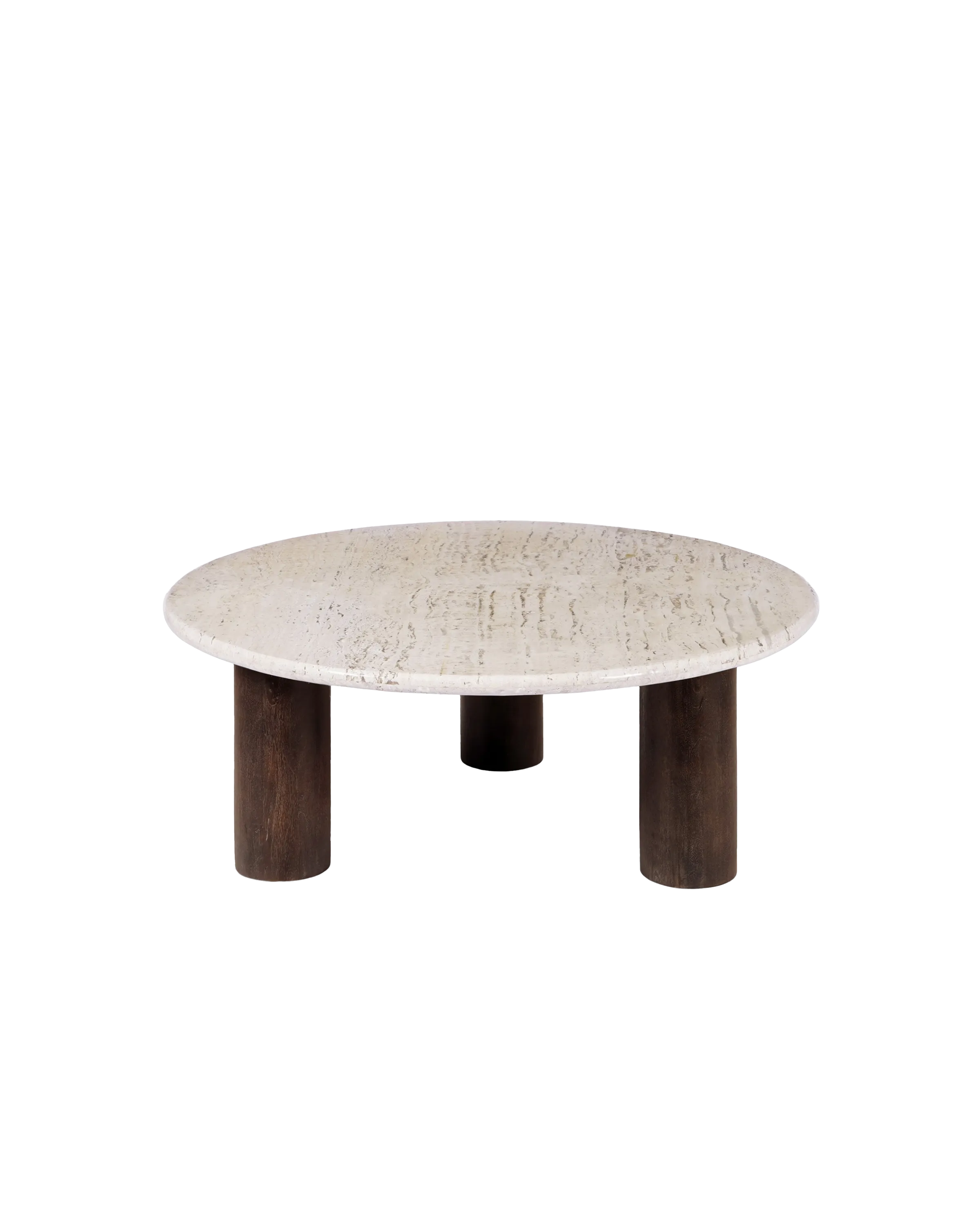 VINTAGE BROWN TRAVERTINE COFFEE TABLE