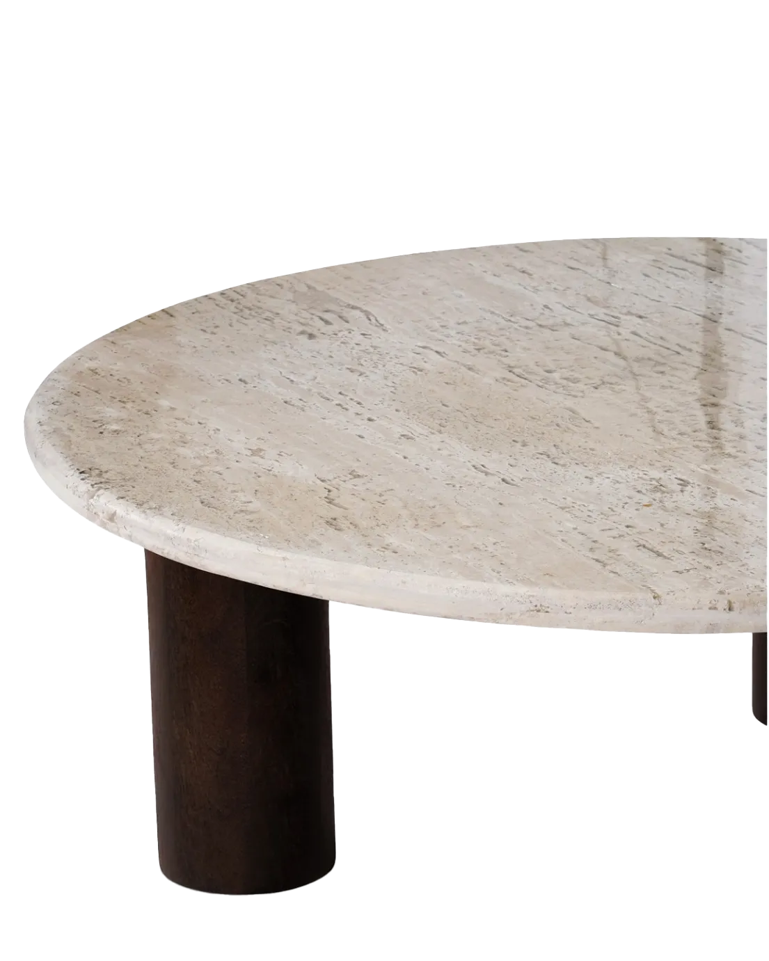 VINTAGE BROWN TRAVERTINE COFFEE TABLE