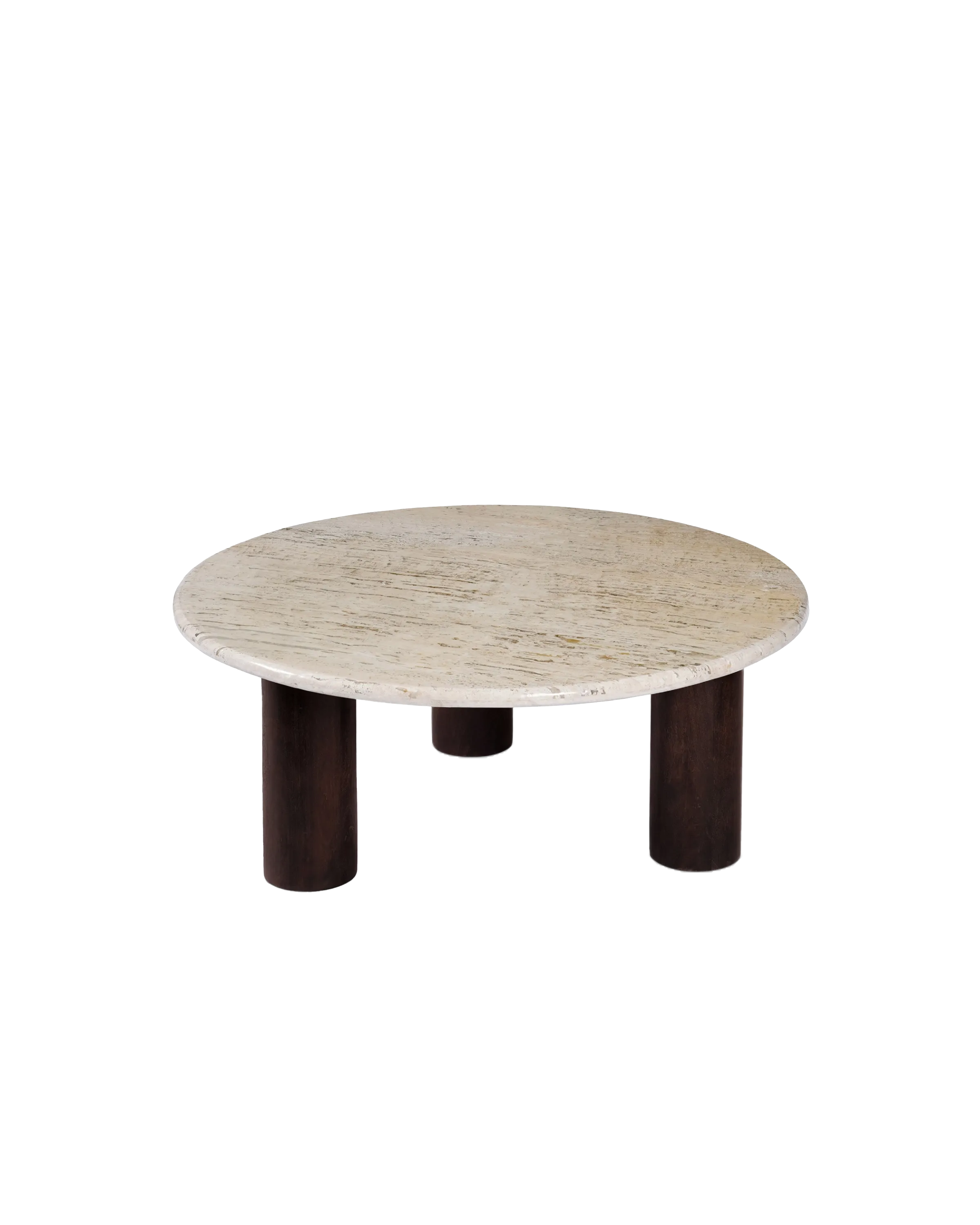 VINTAGE BROWN TRAVERTINE COFFEE TABLE