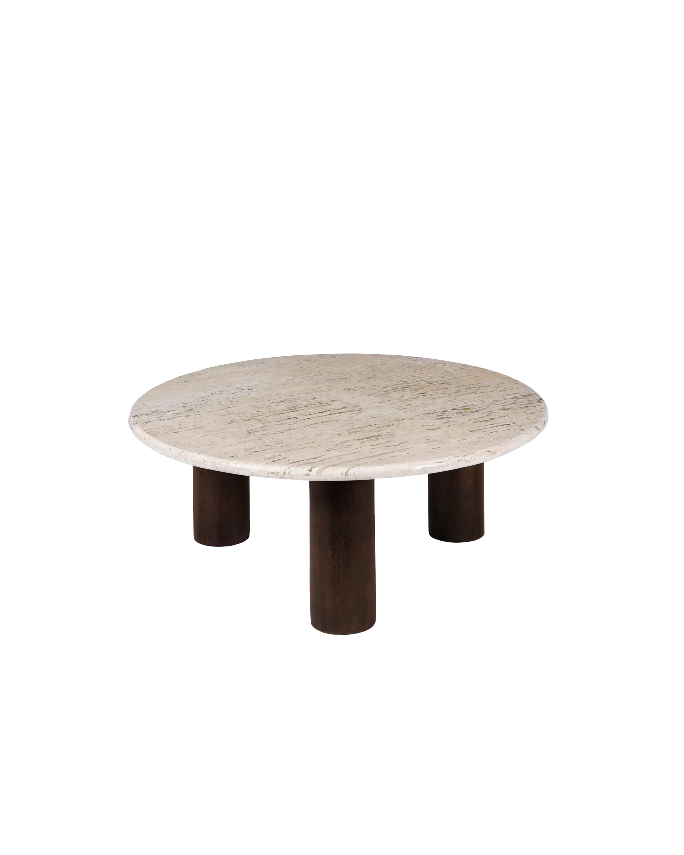 VINTAGE BROWN TRAVERTINE COFFEE TABLE