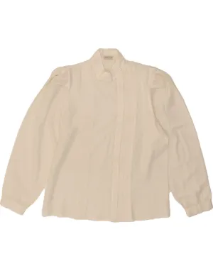 VINTAGE Womens Shirt Blouse UK 16 Large Off White Polyester