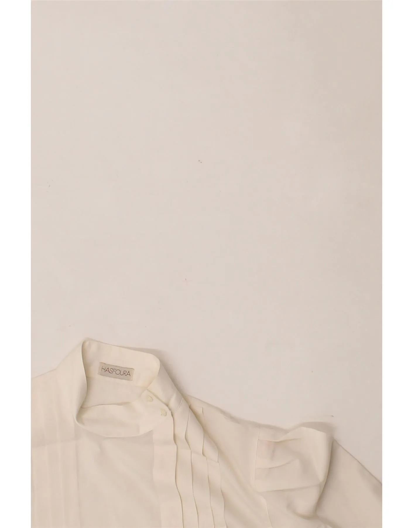 VINTAGE Womens Shirt Blouse UK 16 Large Off White Polyester