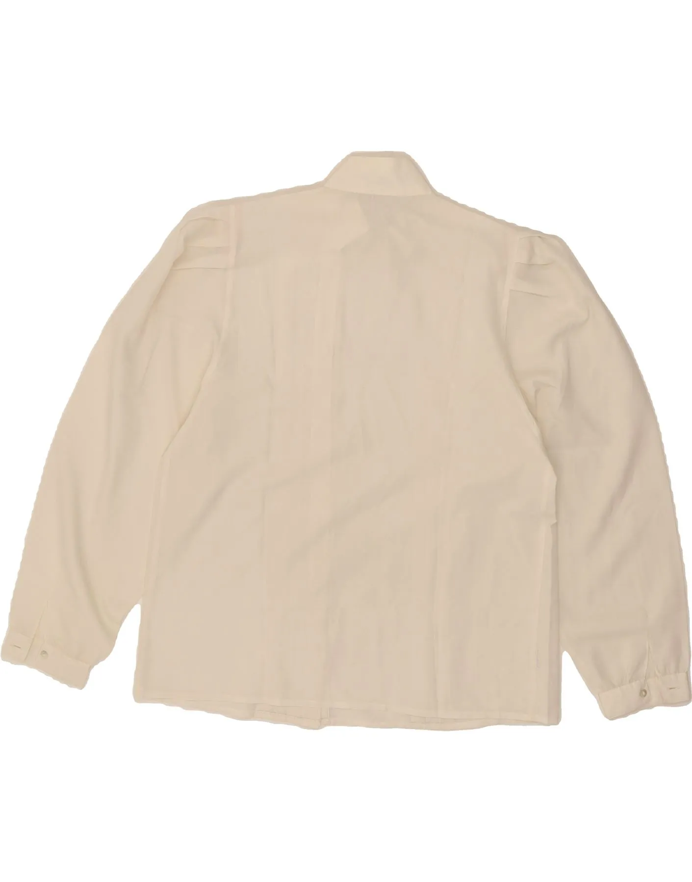 VINTAGE Womens Shirt Blouse UK 16 Large Off White Polyester