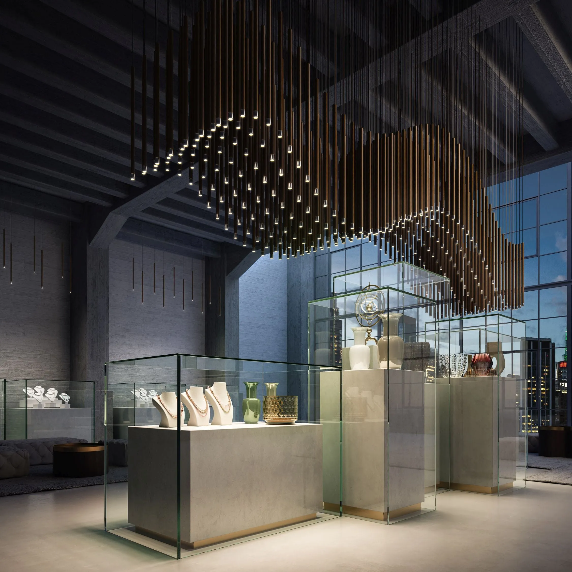 Virtus Metallic Suspended Spot Light From Axo Light