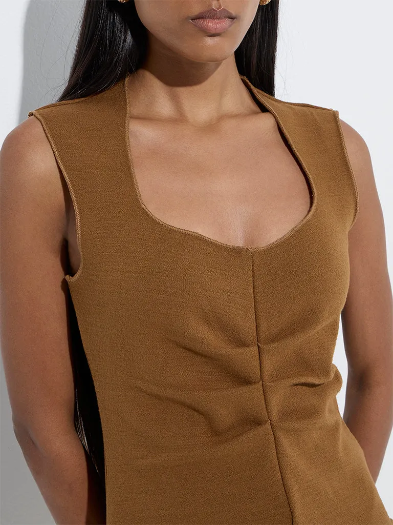 Wardrobe Taupe Ruched Top