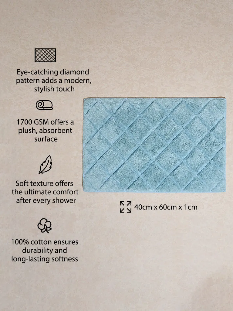 Westside Home Blue Diamond Design Bath Mat