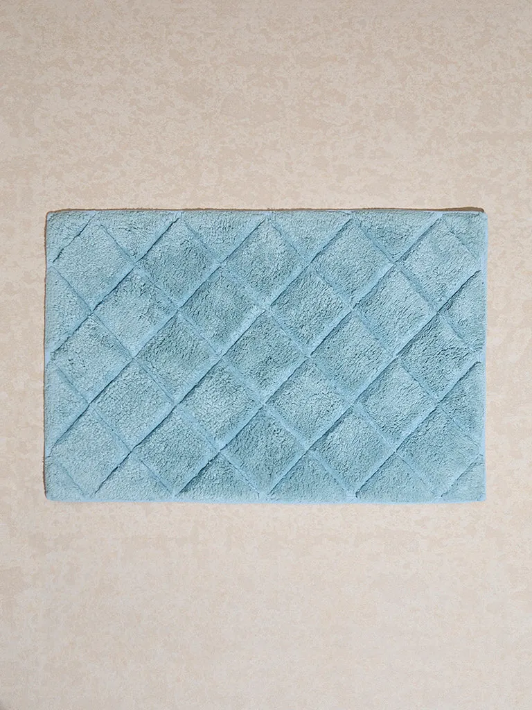 Westside Home Blue Diamond Design Bath Mat