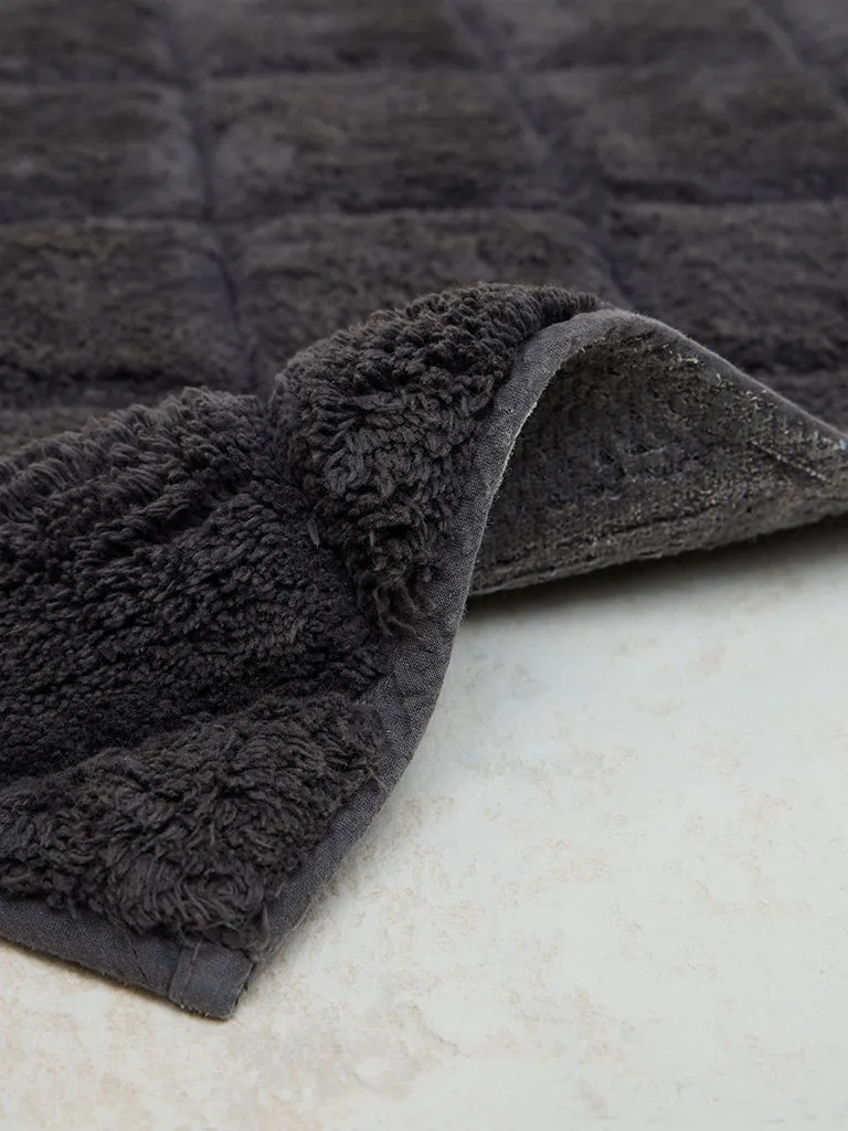 Westside Home Charcoal Diamond Design Non-Slip Bath Mat