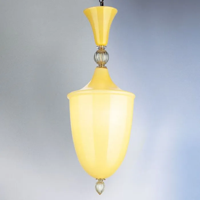 White Or Amber Murano Glass Indoor Lantern