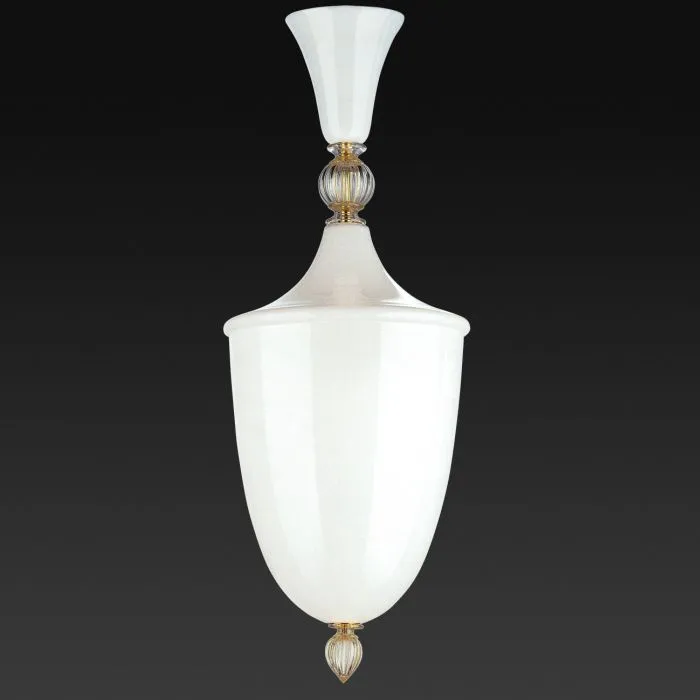 White Or Amber Murano Glass Indoor Lantern